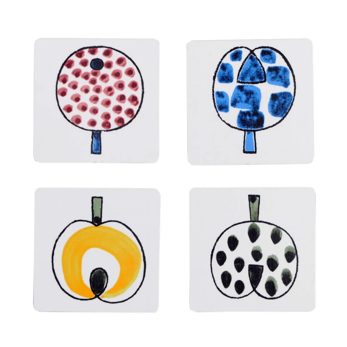 Dessous de verre Pomona lot de 4, multicolore 4 pièces Almedahls