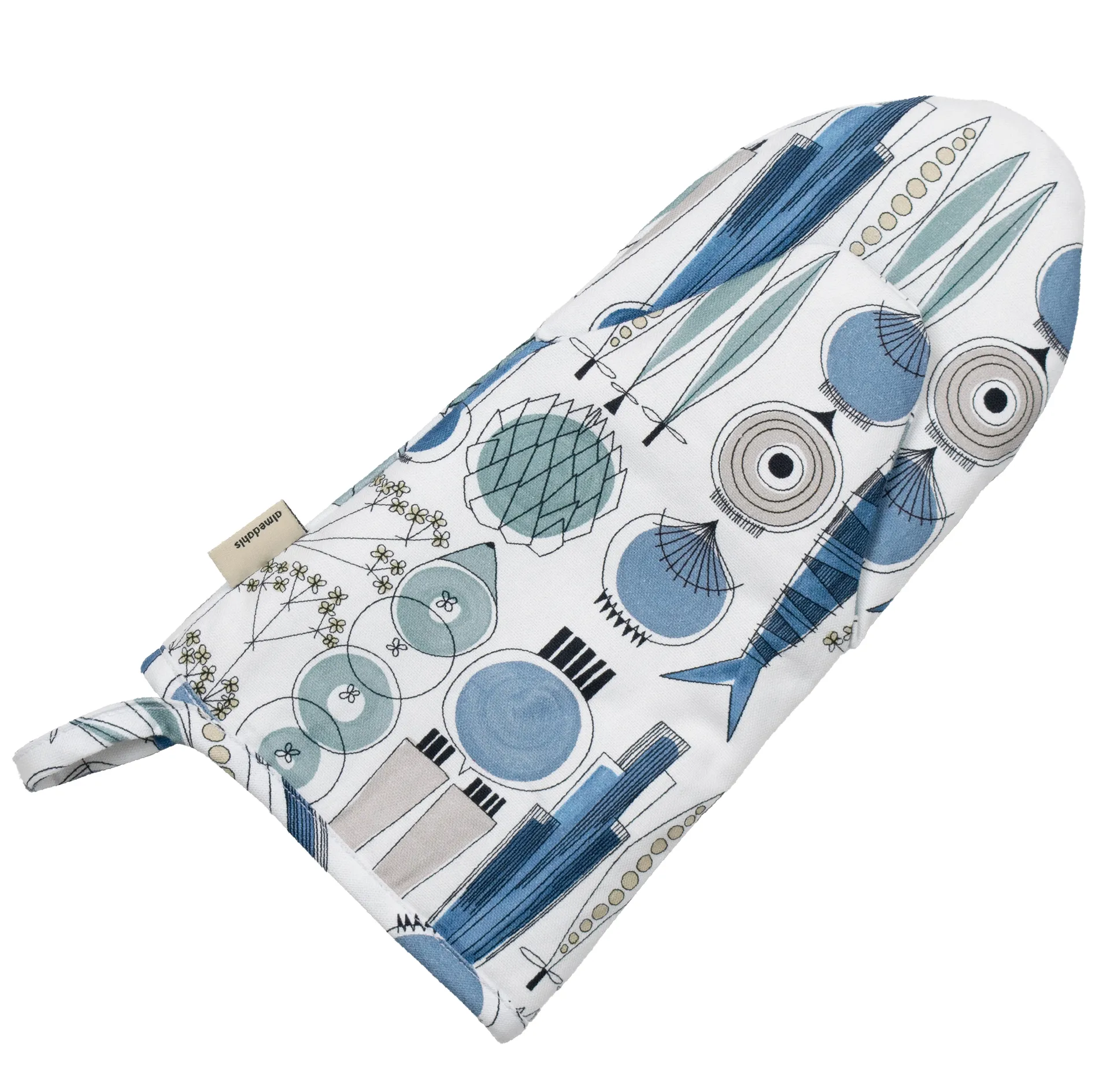 Gant de cuisine Picknick petit motif, Bleu-beige Almedahls