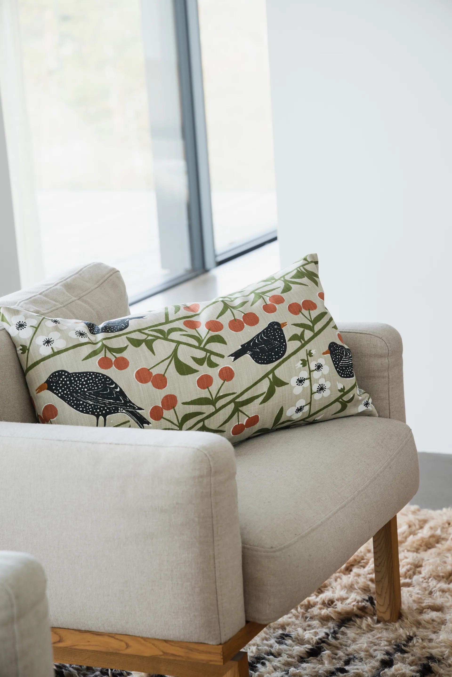 Housse de coussin Körsbärsträdgården, Beige 40x70 cm Almedahls