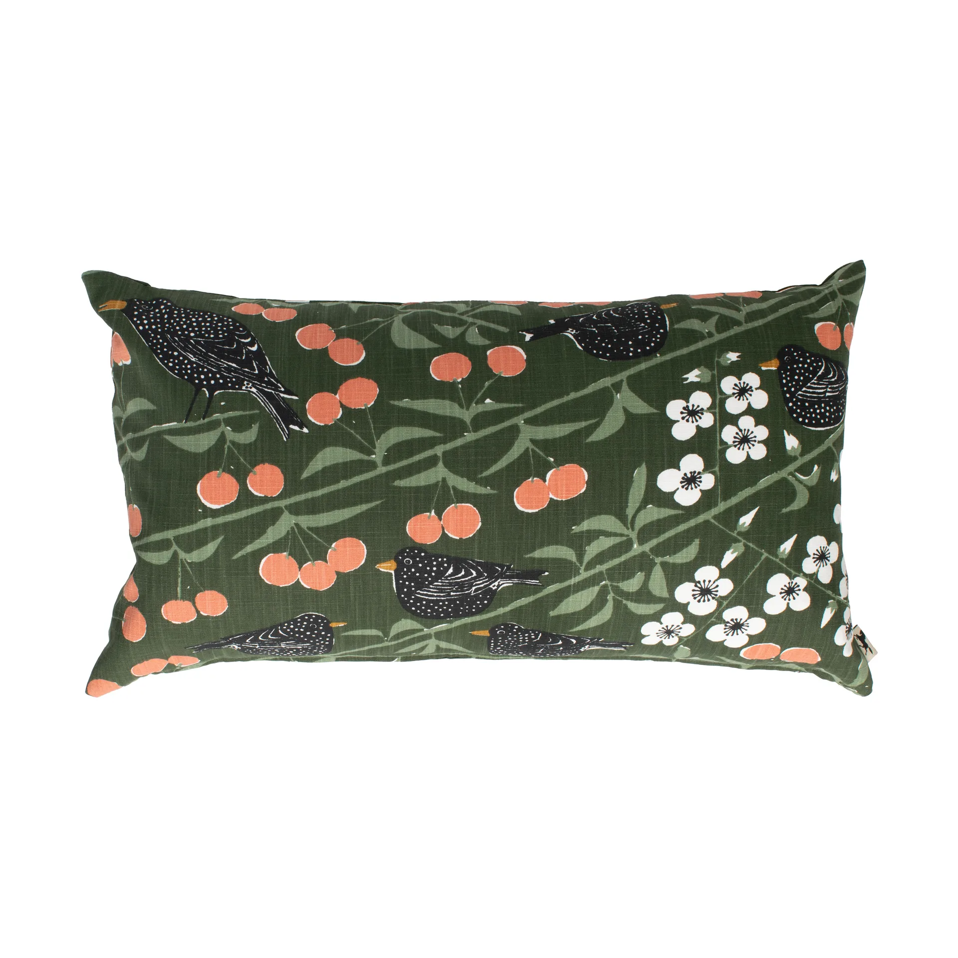 Housse de coussin Körsbärsträdgården, Vert foncé 40x70 cm Almedahls