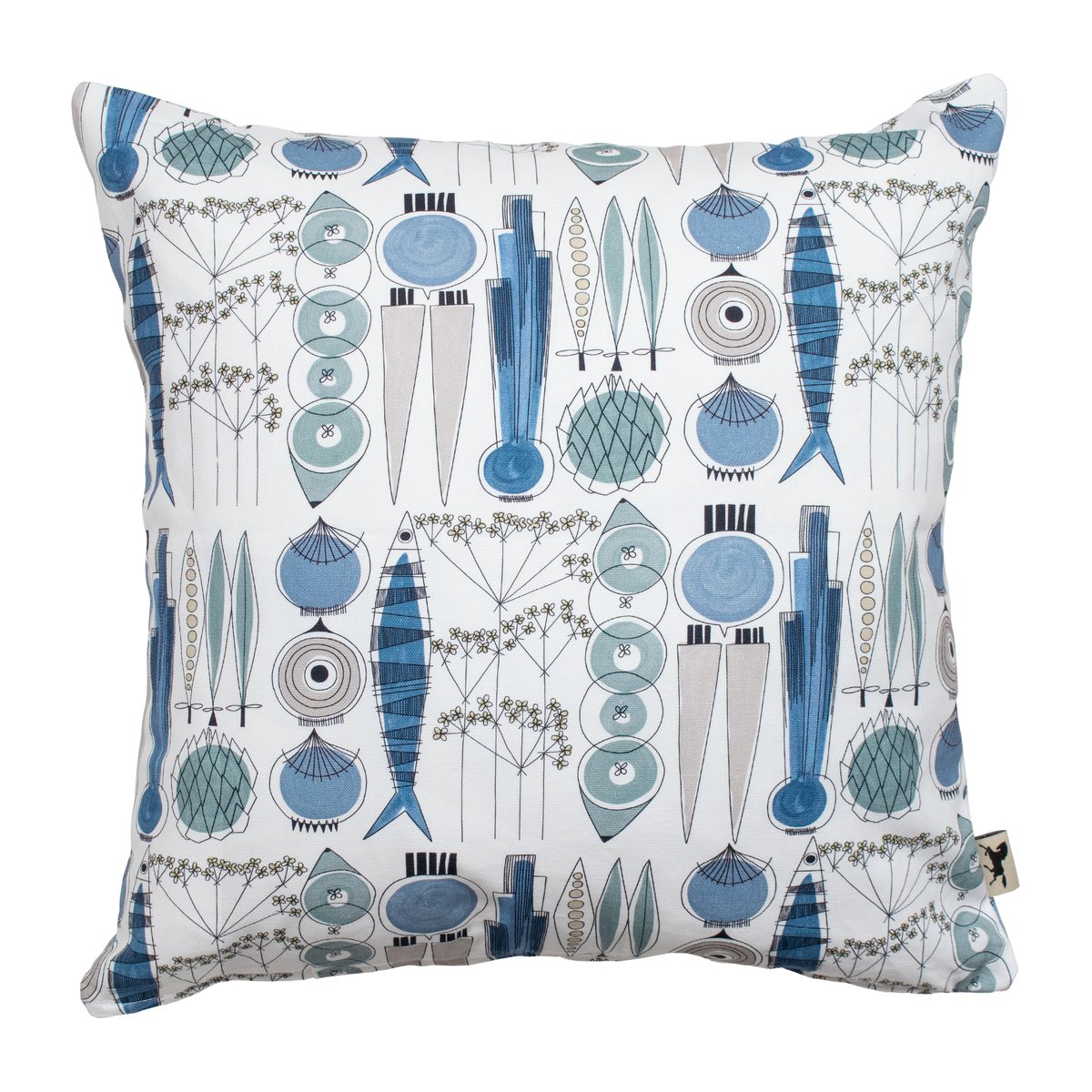 Almedahls Housse de coussin Picknick 47x47 cm Bleu-beige