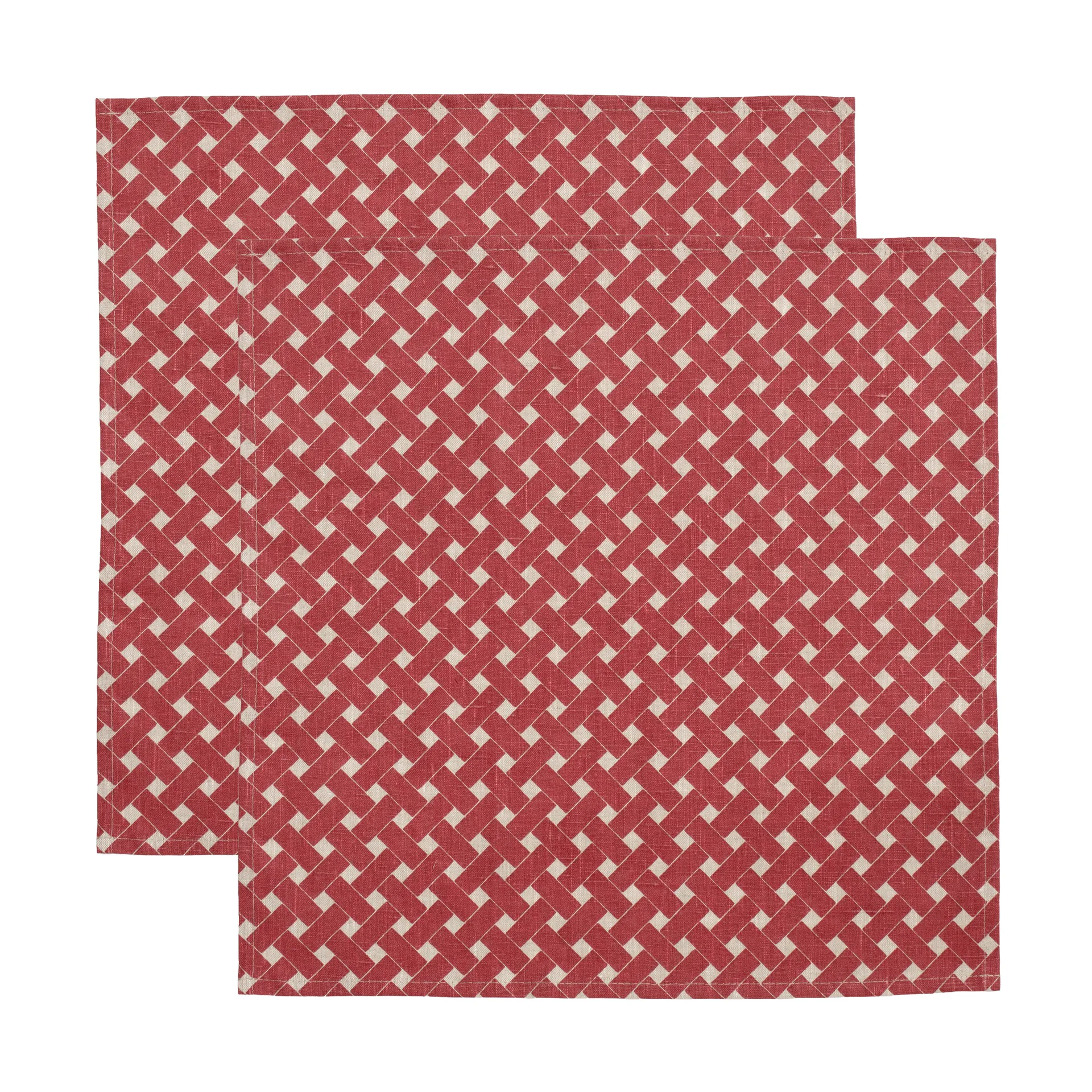 Lot de 2 serviettes en osier 45x45 cm, Rouge Almedahls