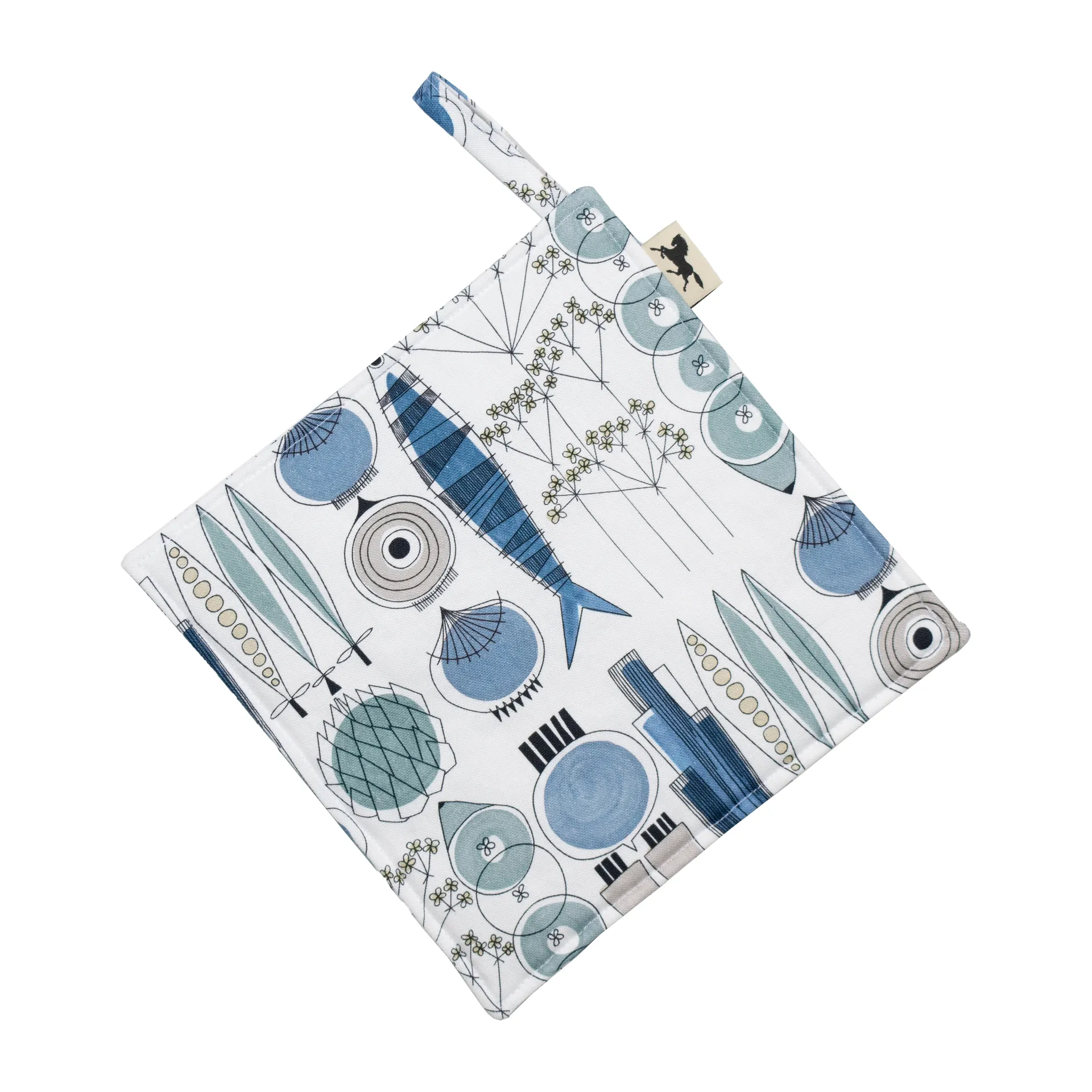 Manique Picknick 23x23 cm petit motif, Bleu-beige Almedahls
