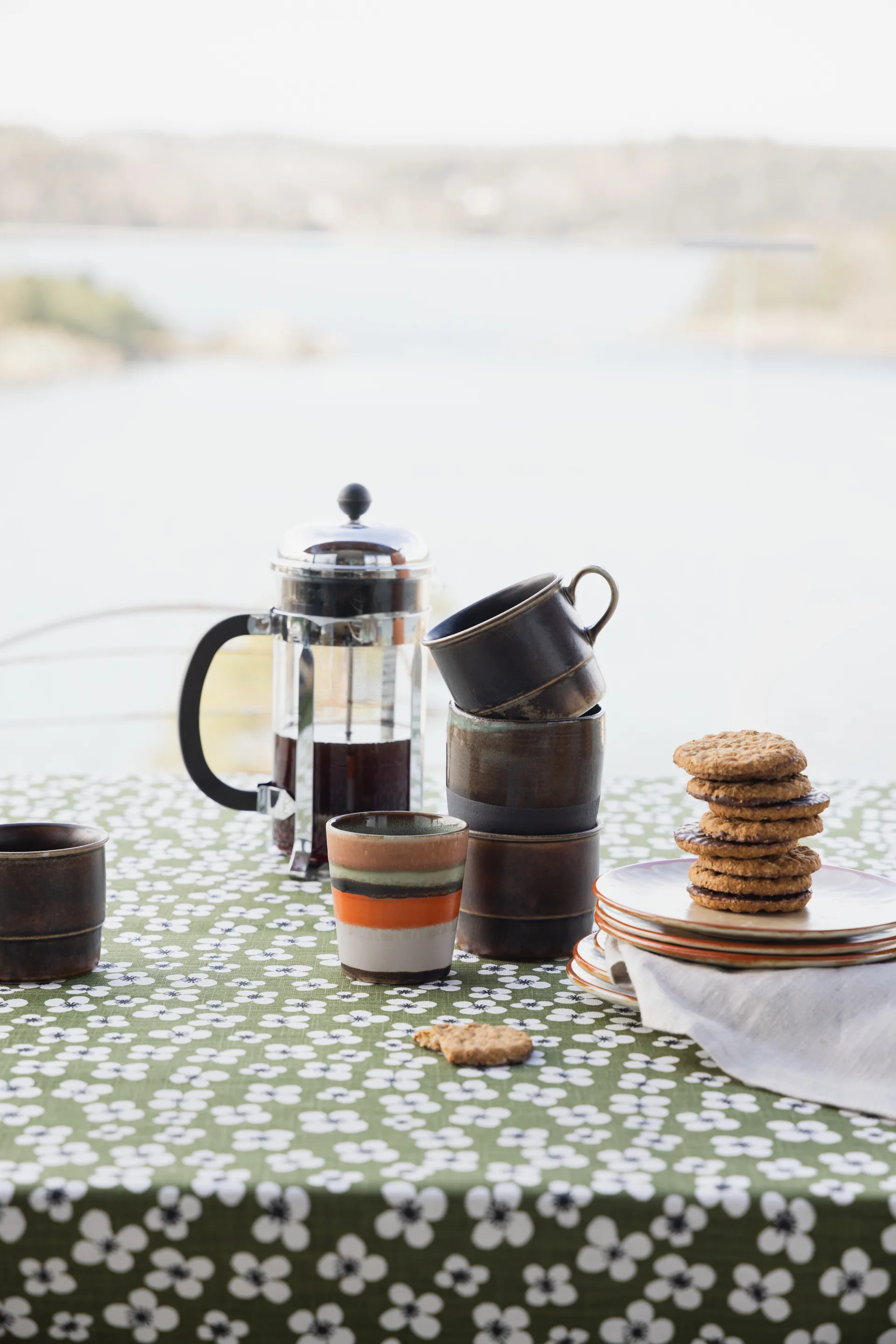 Nappe cirée Belle Amie, Vert foncé 145x220 cm Almedahls