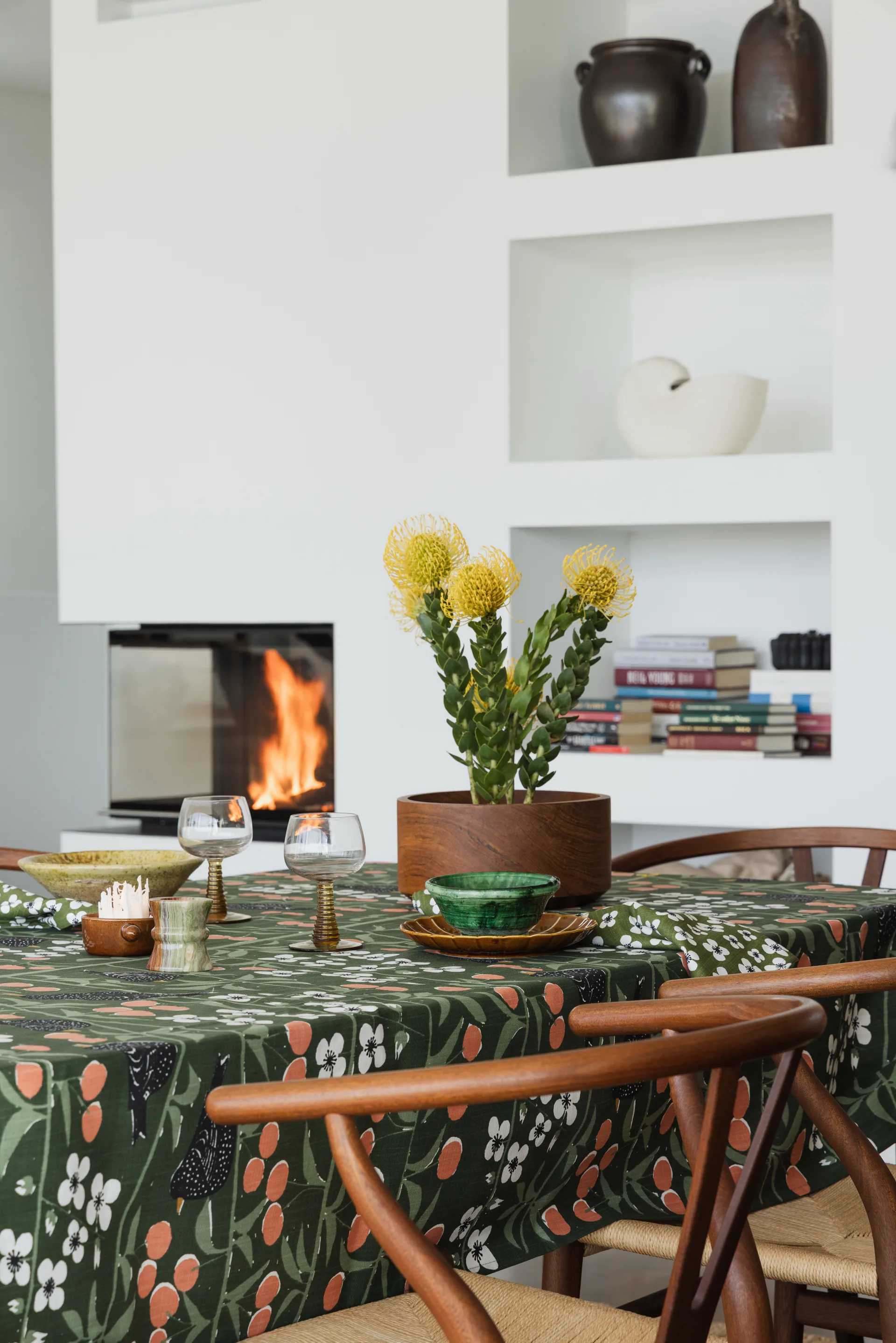 Nappe Körsbärsträdgården, Vert foncé 145x250 cm Almedahls