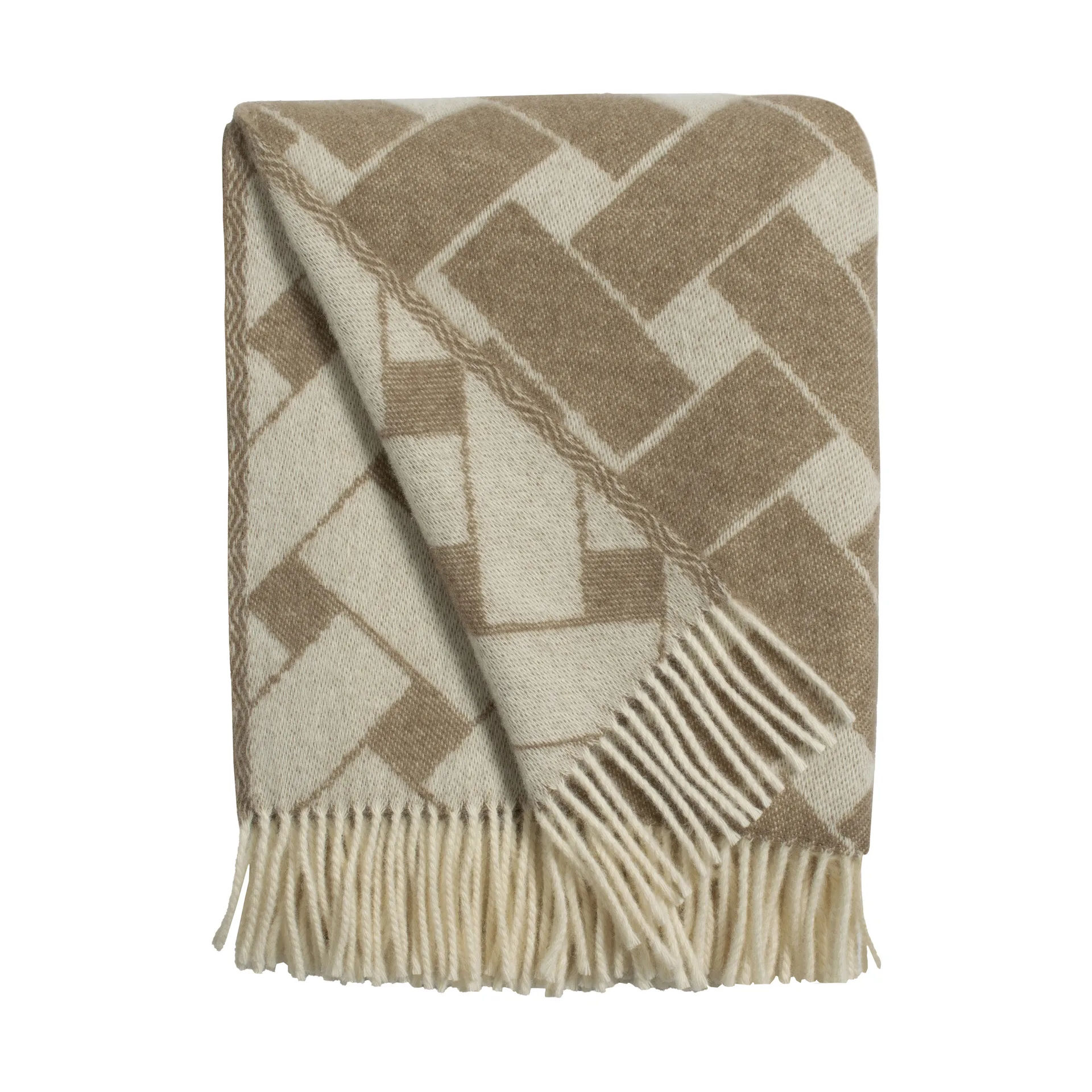 Plaid en tricot 130x170 cm, Brun-blanc cassé Almedahls