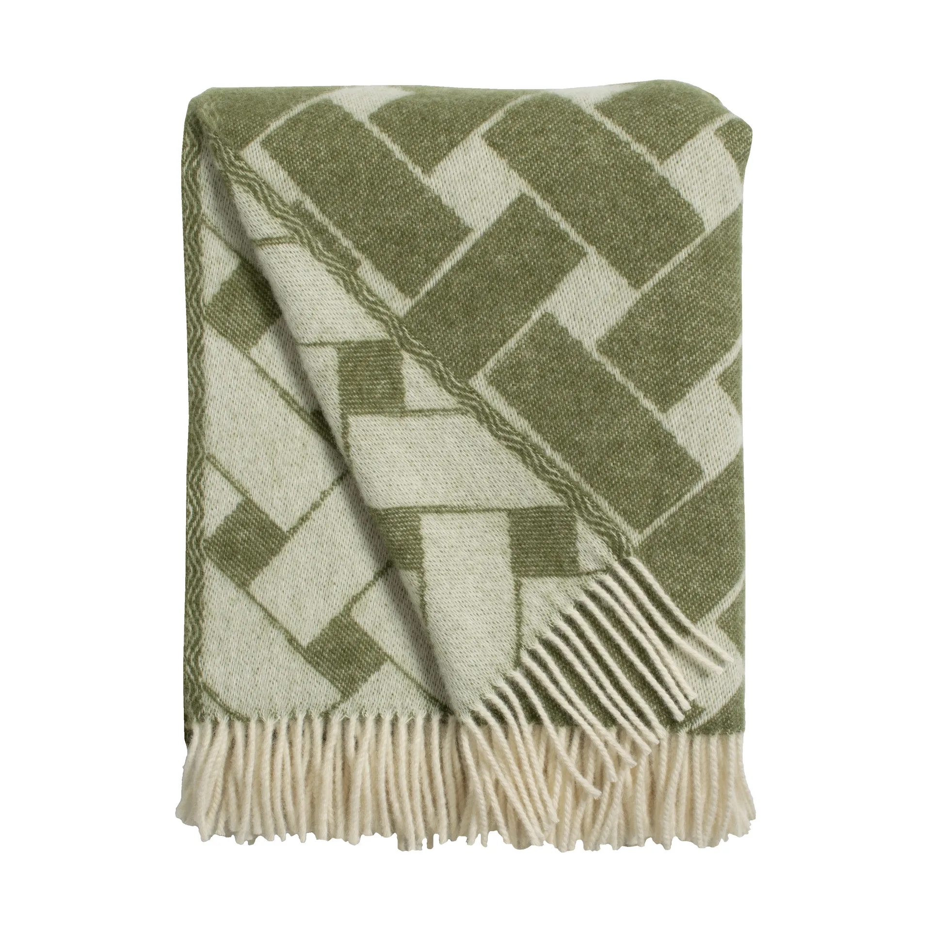 Plaid en tricot 130x170 cm, Vert-blanc cassé Almedahls