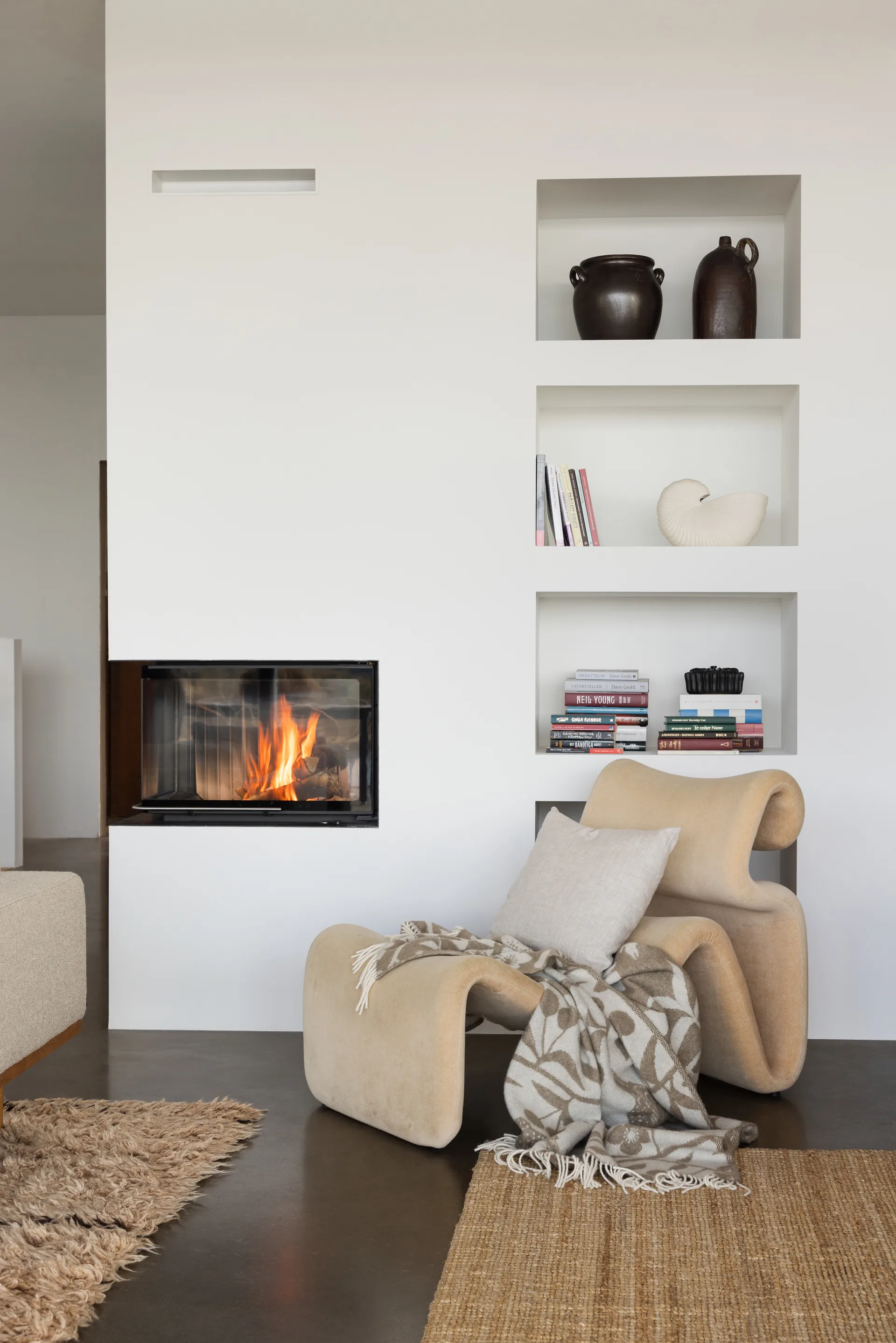 Plaid Körsbärsträdgården 130x170 cm, Marron-off-white Almedahls