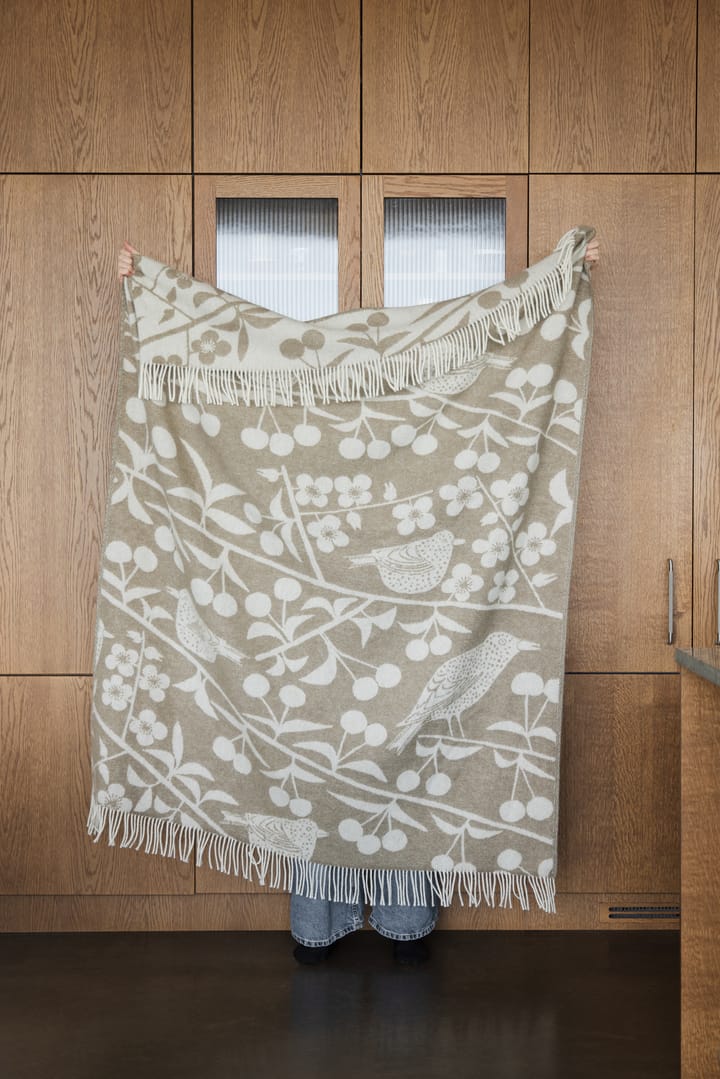 Plaid Körsbärsträdgården 130x170 cm, Marron-off-white Almedahls