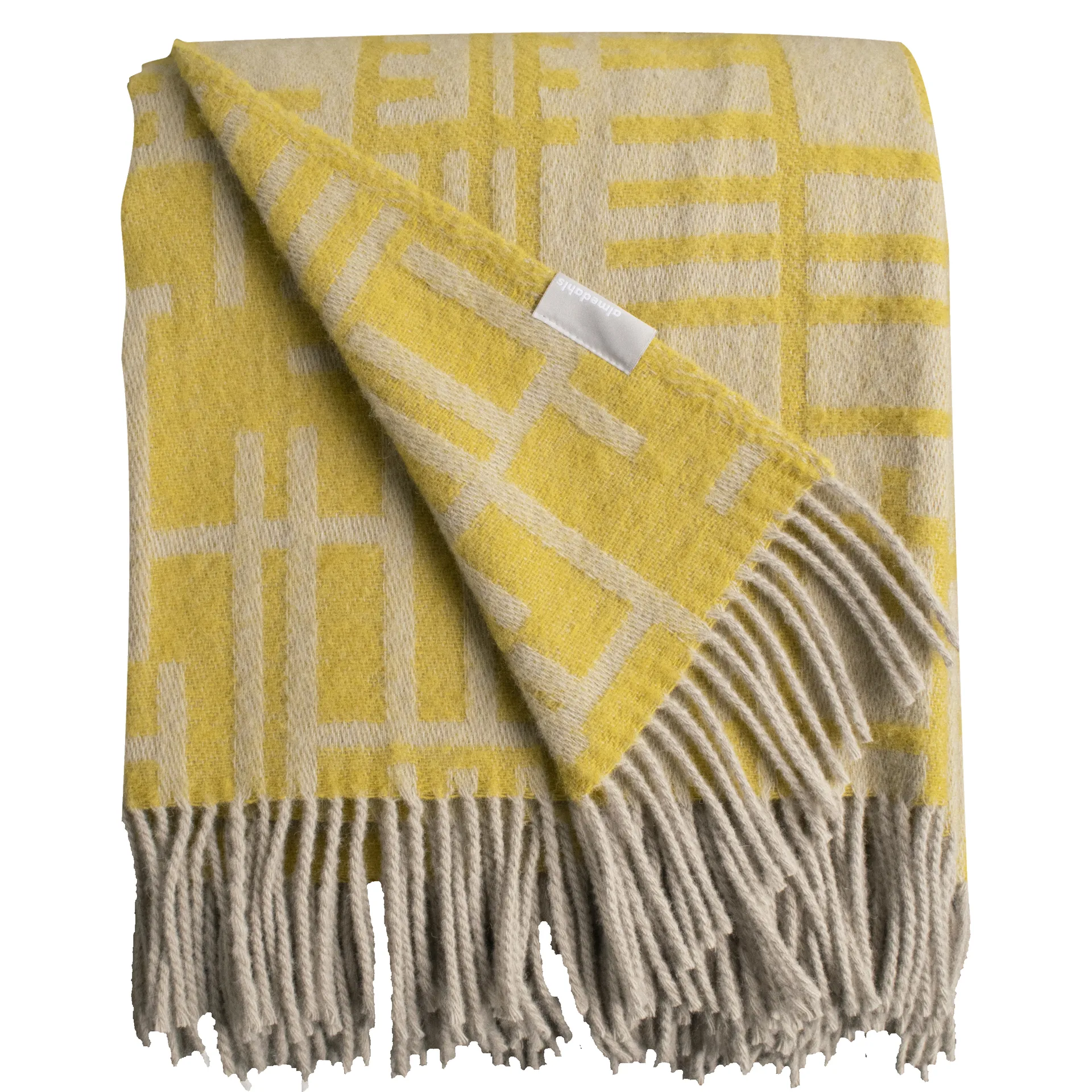 Plaid Pickepin 130 x 170cm, Olive (jaune) Almedahls