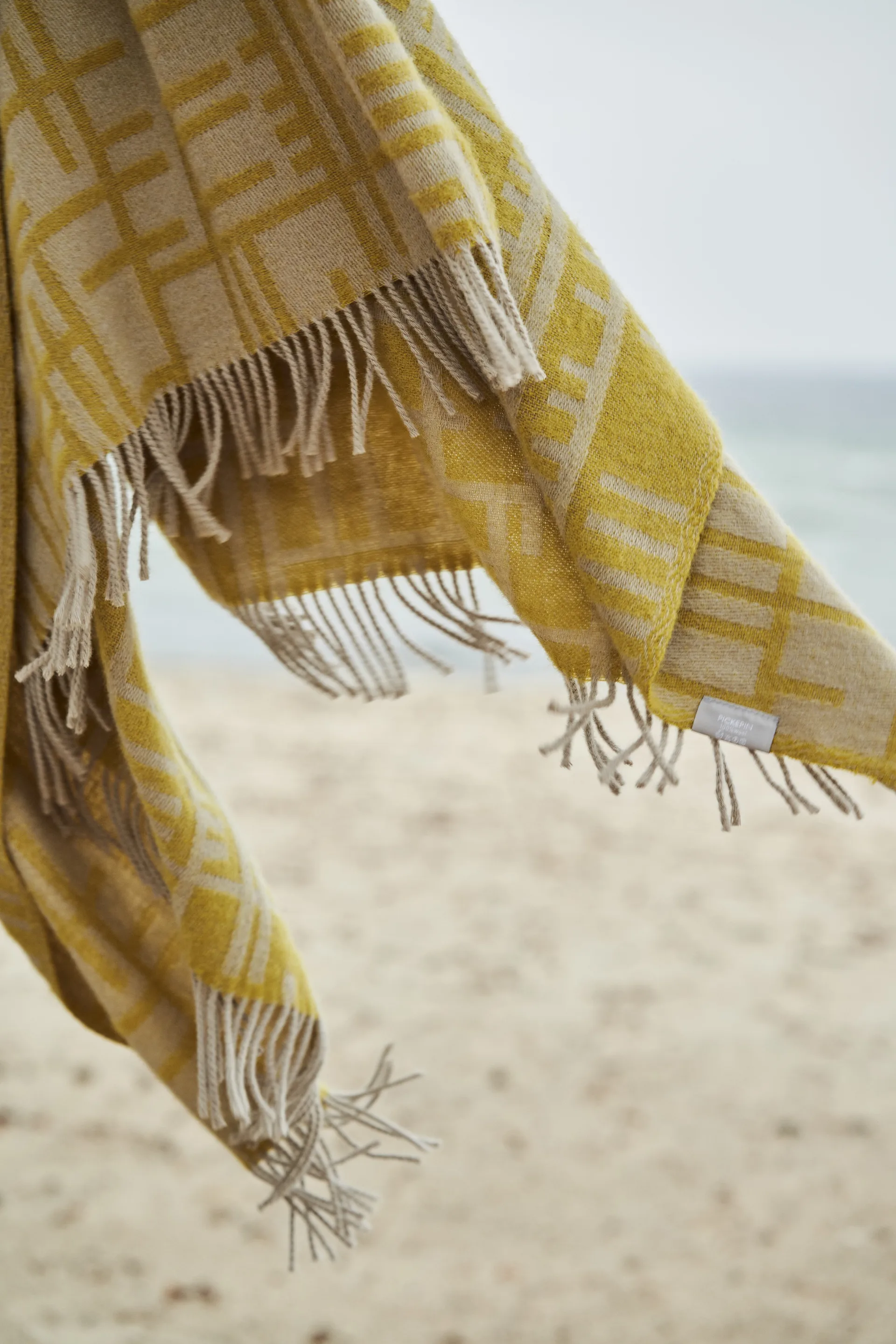 Plaid Pickepin 130 x 170cm, Olive (jaune) Almedahls