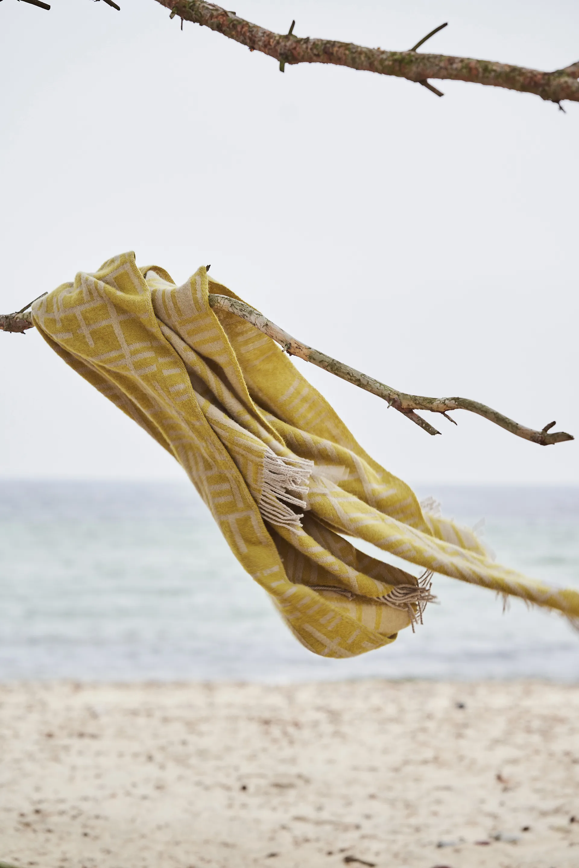 Plaid Pickepin 130 x 170cm, Olive (jaune) Almedahls