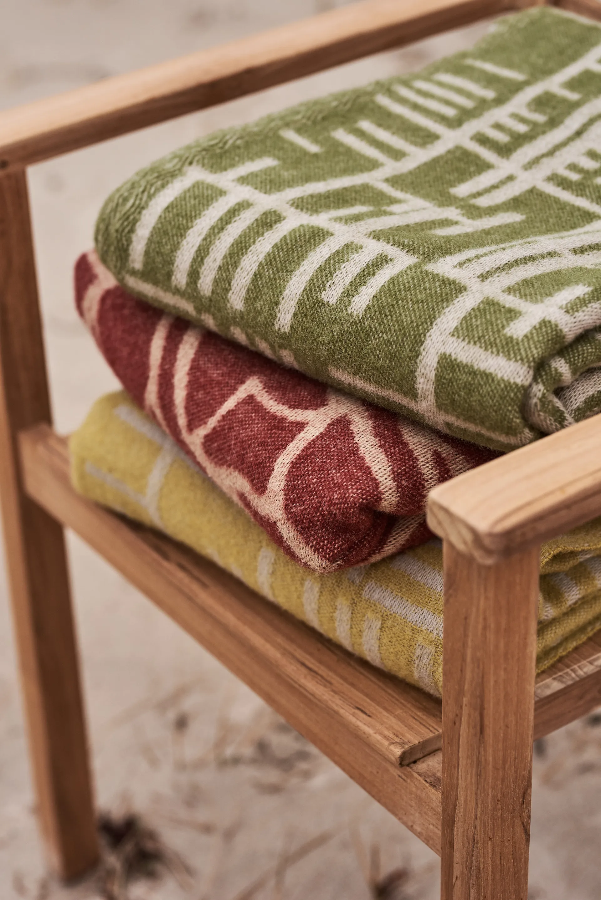 Plaid Pickepin 130 x 170cm, Vert mousse-beige Almedahls