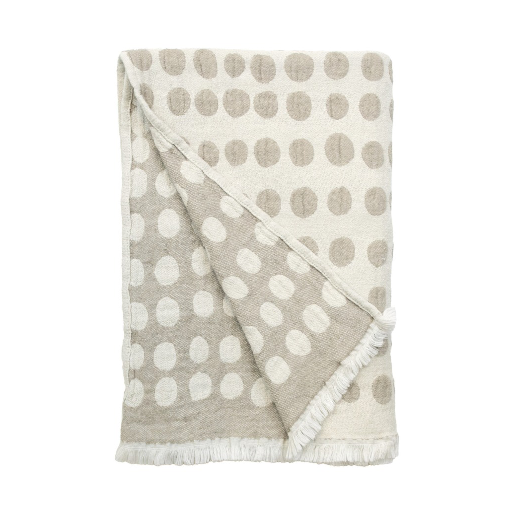 Almedahls Plaid Pricktyg 130x170 cm Beige-Blanc cassé