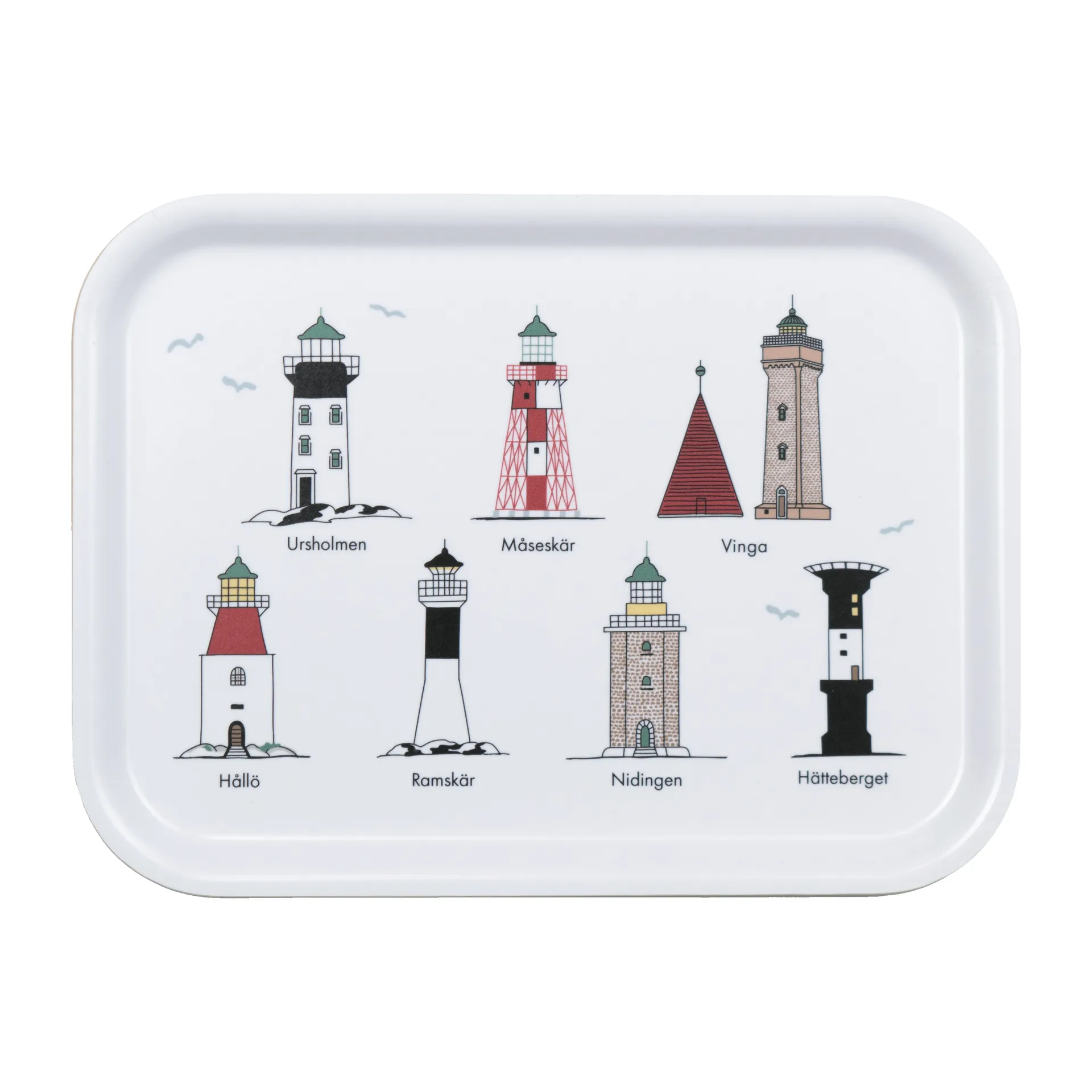 Plateau à motif de phares de Suède 20x27 cm, Multicolore Almedahls