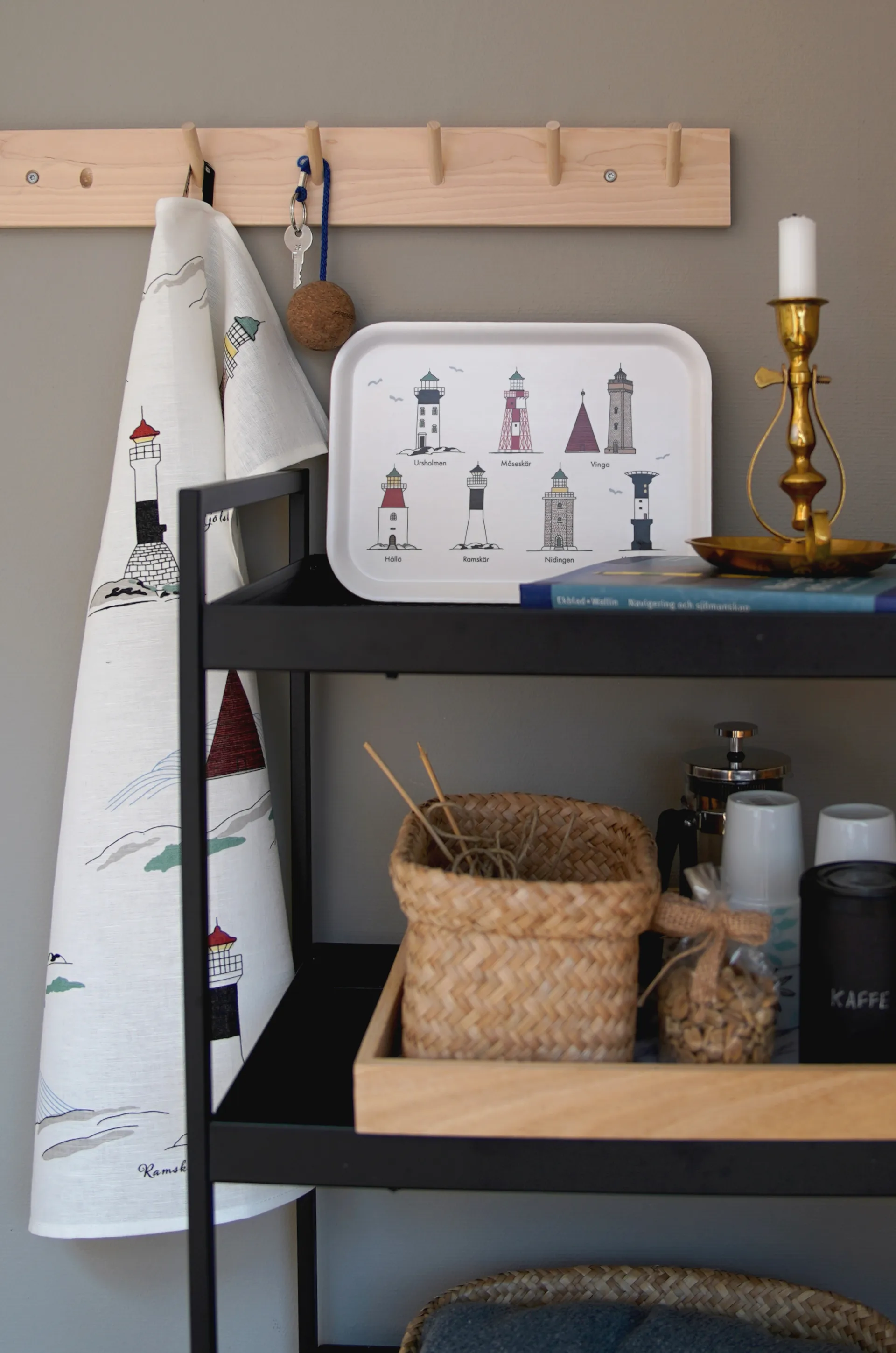 Plateau à motif de phares de Suède 20x27 cm, Multicolore Almedahls