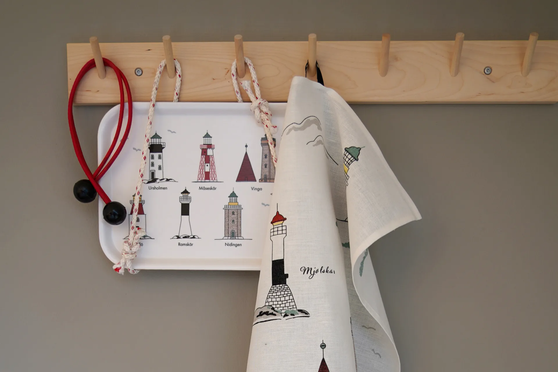 Plateau à motif de phares de Suède 20x27 cm, Multicolore Almedahls