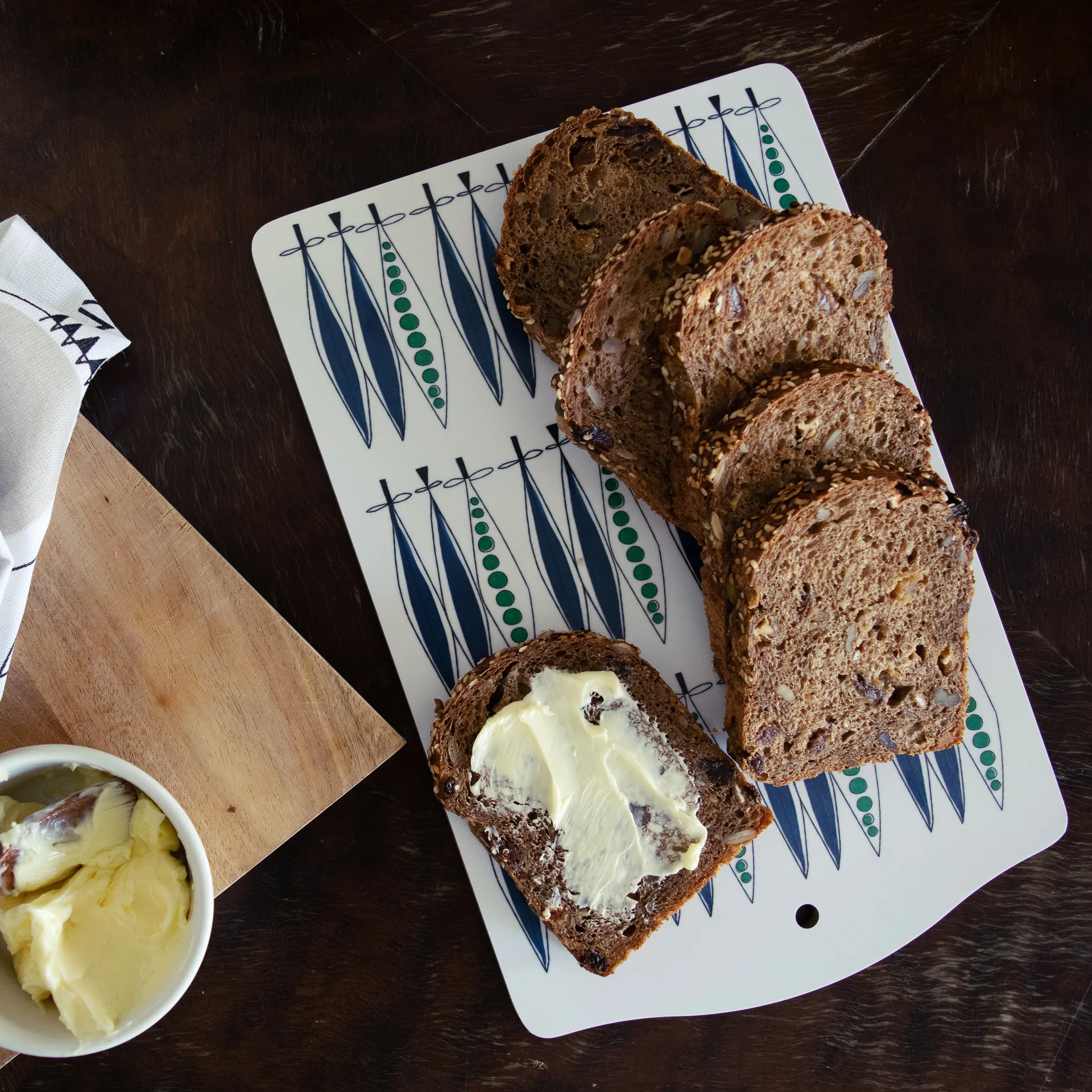 Plateau de service Picknickpois 20 x 30cm, Bleu-multi Almedahls