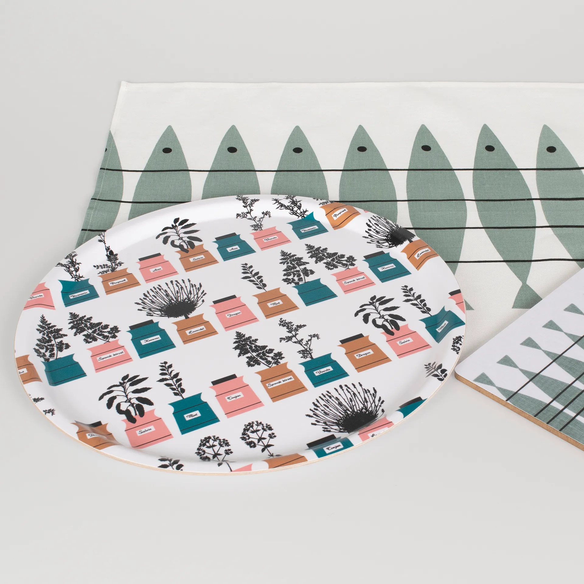 Plateau épices Persons Ø38 cm, Rose-gris Almedahls