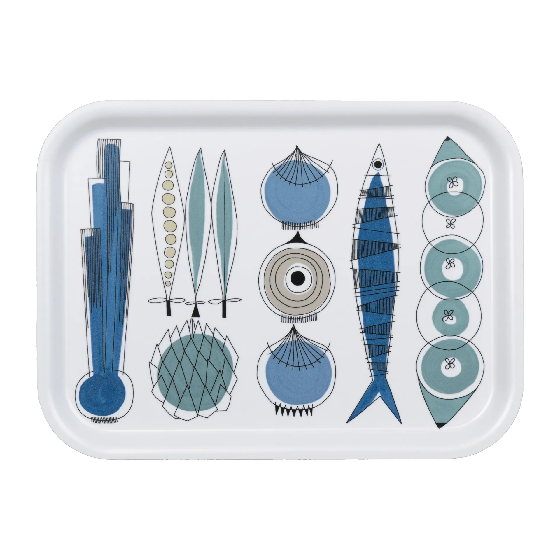 Plateau Picknick 20 x 27cm, Bleu-beige Almedahls