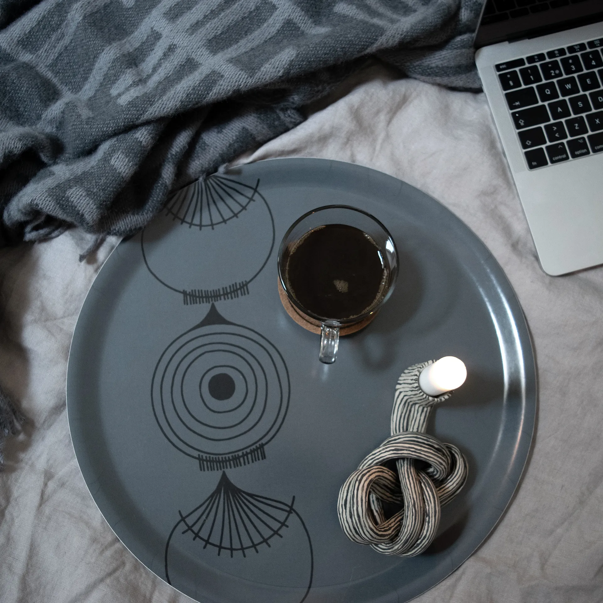 Plateau Picknick Elements oignon Ø38, Gris foncé Almedahls