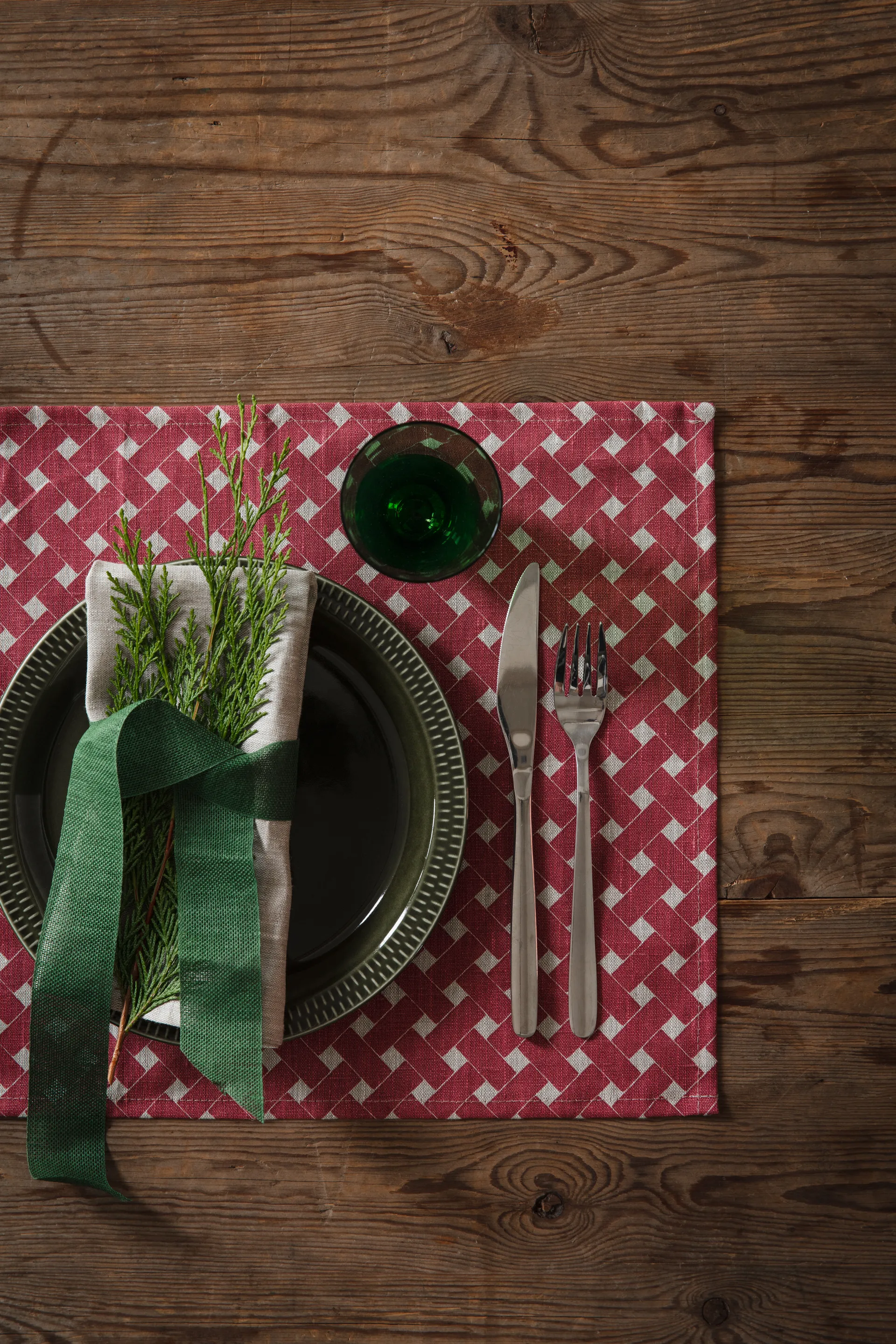 Set de table Korg 34x45 cm, lot de 2, Rouge Almedahls