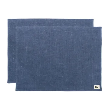 Set de table lin 34x45 cm lot de 2 - Bleu - Almedahls