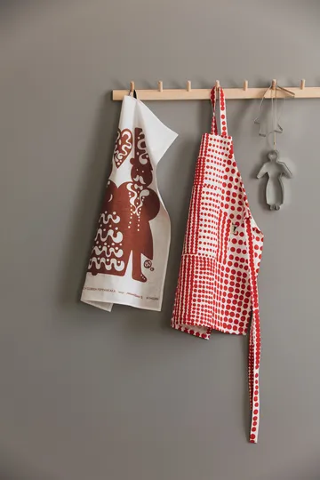 Tablier à pois pour enfants - Rouge-blanc - Almedahls