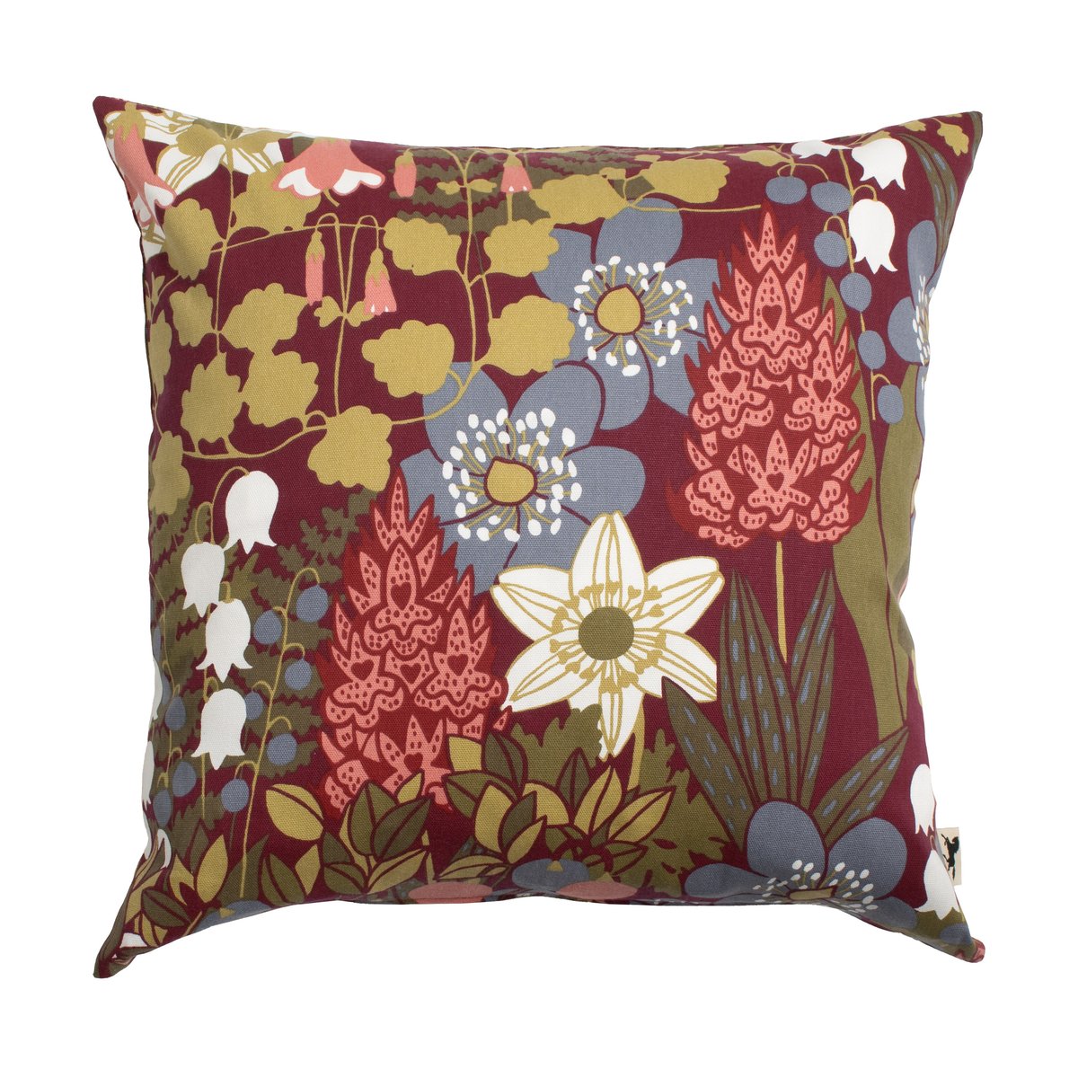 Almedahls Taie d'oreiller Skogen 47x47 cm Bordeaux | Design Scandinave | Housses de coussin | Rouge