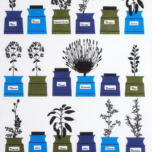 Tissu Almedahls Persons kryddskåp, bleu-vert Almedahls