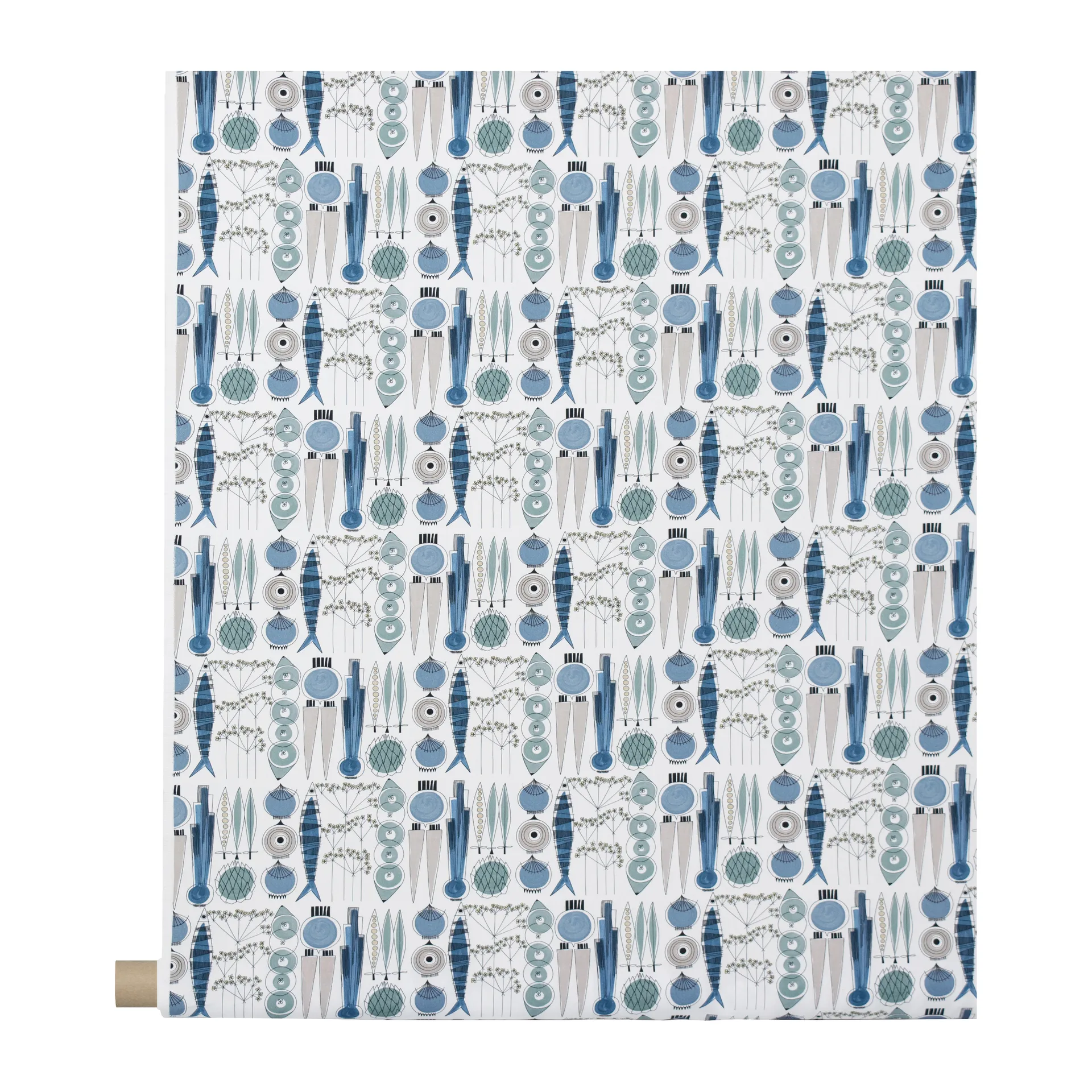 Tissu Picknick, Bleu-beige Almedahls