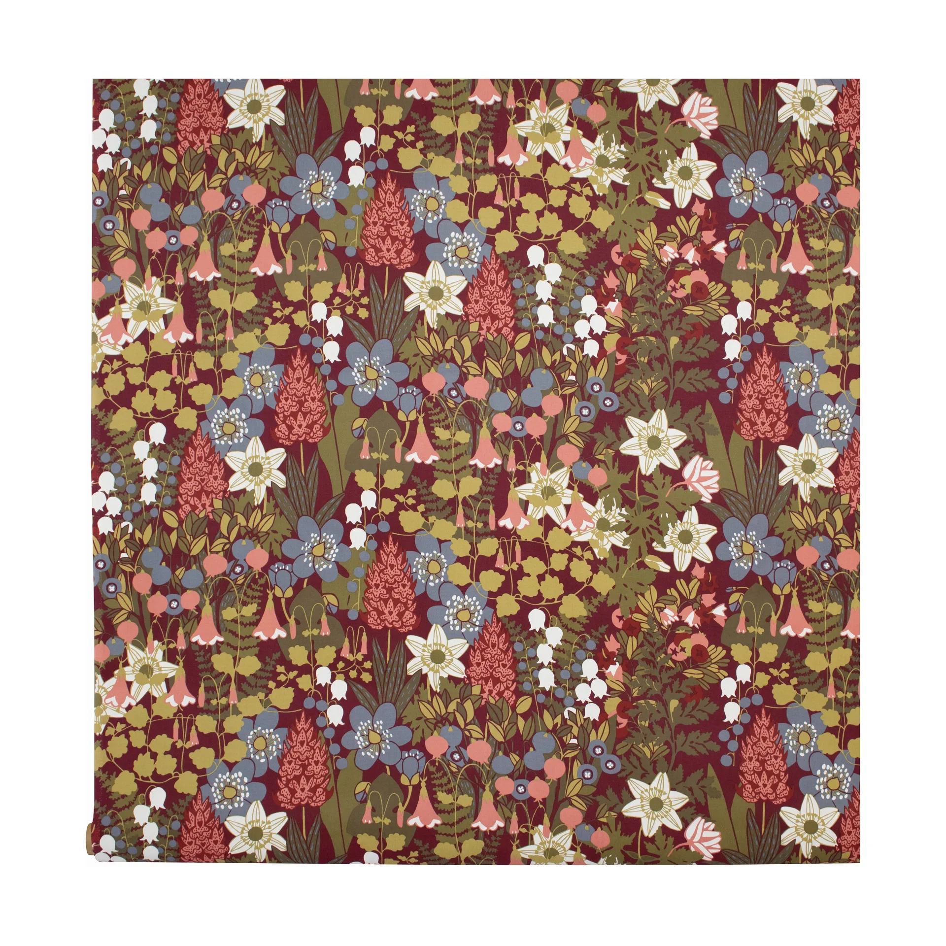 Tissu Skogen, Bordeaux Almedahls