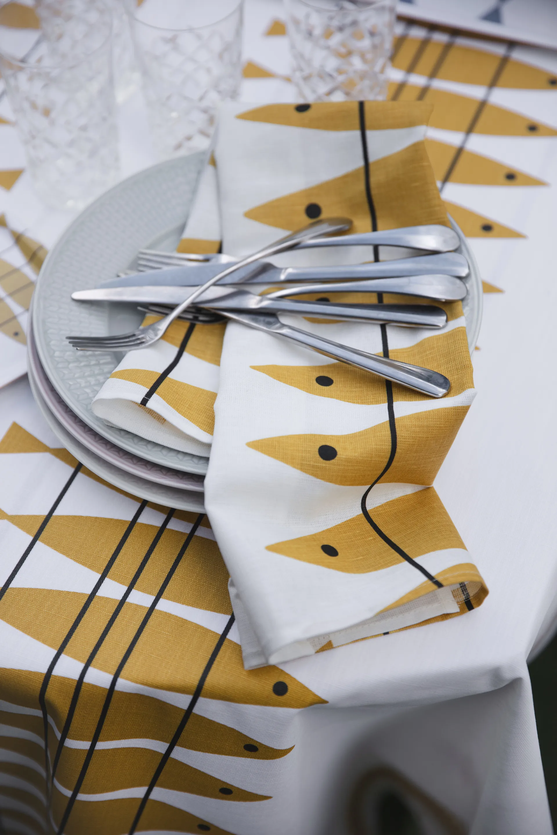 Toile cirée Sill au mètre, Ocre Almedahls