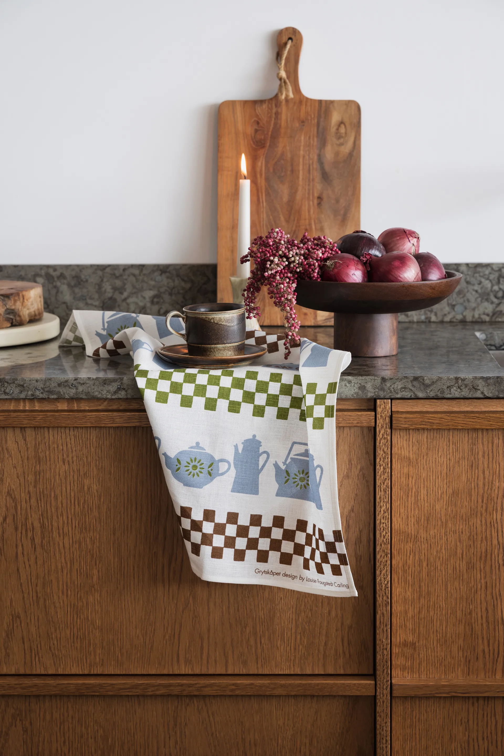 Torchon de cuisine Grytskåpet 47x70 cm, Multi-bleu-vert Almedahls