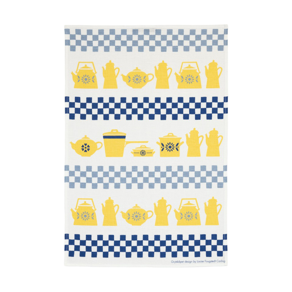 Almedahls Torchon de cuisine Grytskåpet 47x70 cm Multi-Jaune-Bleu