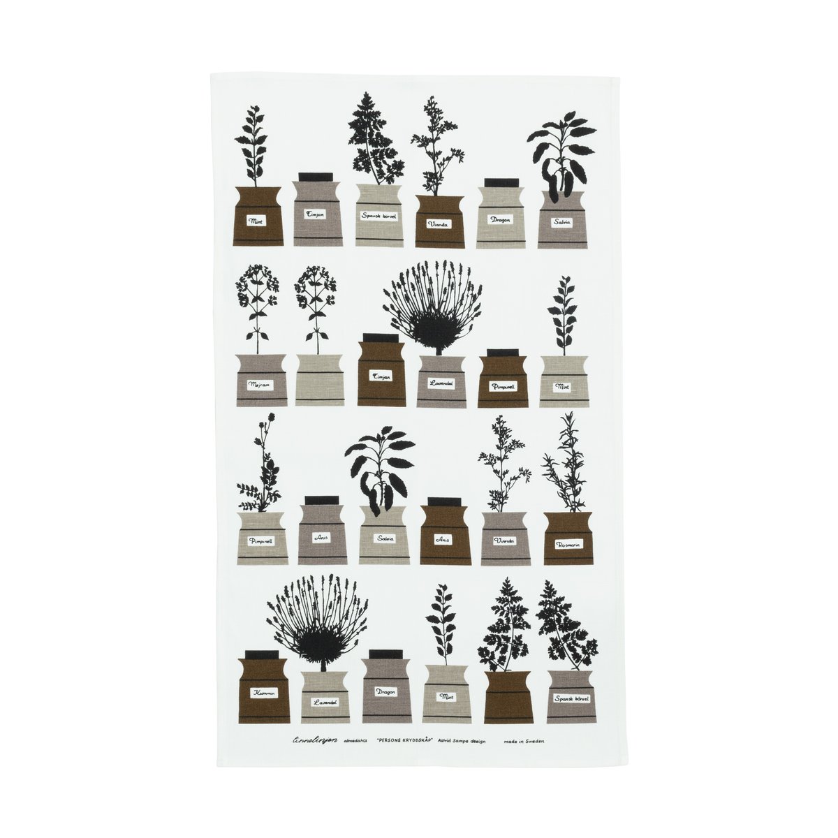 Almedahls Torchon de cuisine Perssons kryddskåp 47x70 cm Gris-brun