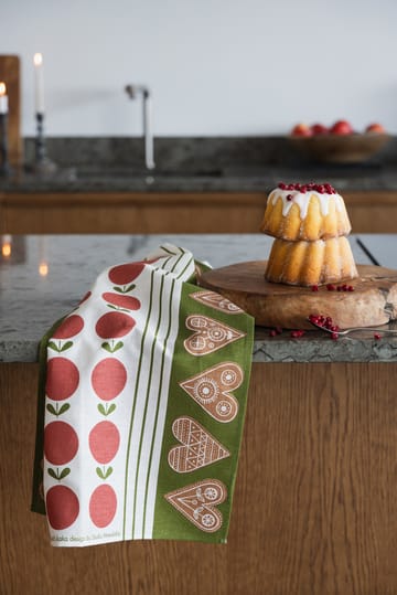 Torchon Frukt och Kaka 47x70 cm - Rouge-vert - Almedahls