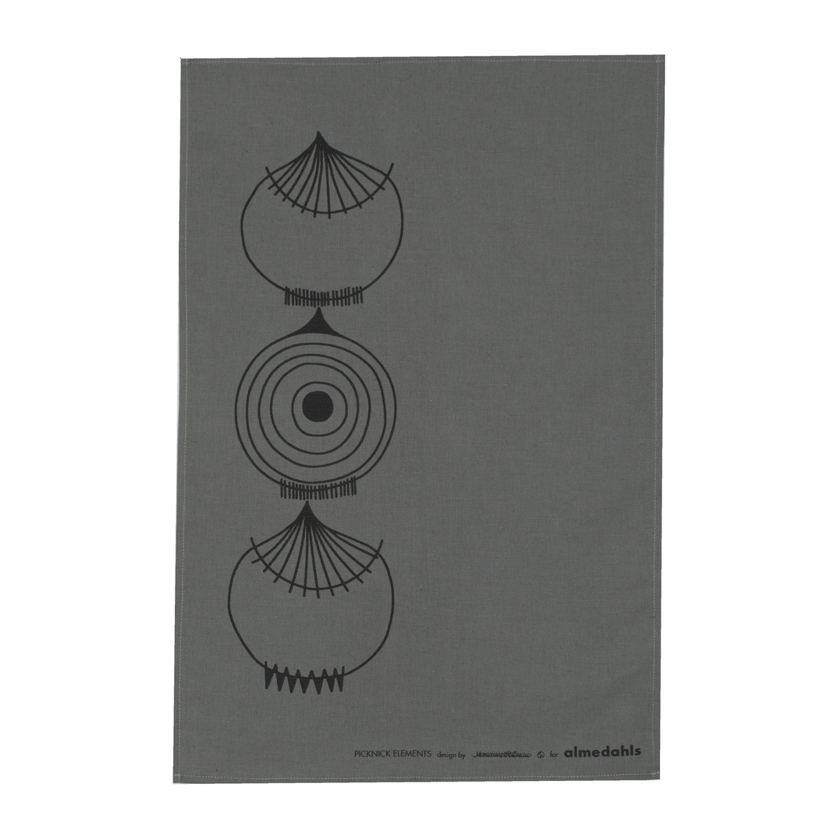 Almedahls Torchon Picknick Elements 47x70 cm Gris | Design Scandinave | Torchons | Gris