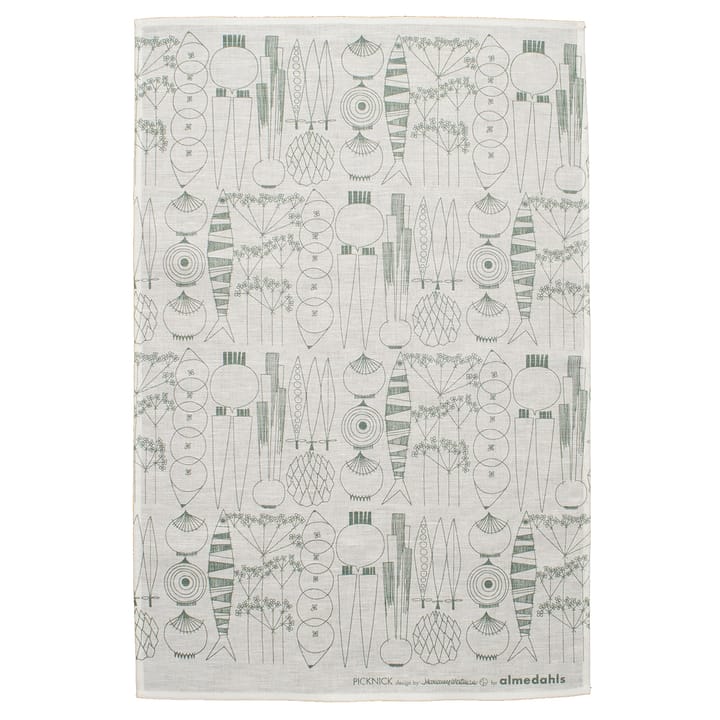 Torchon Pique-nique - Blanc-Gris vert - Almedahls