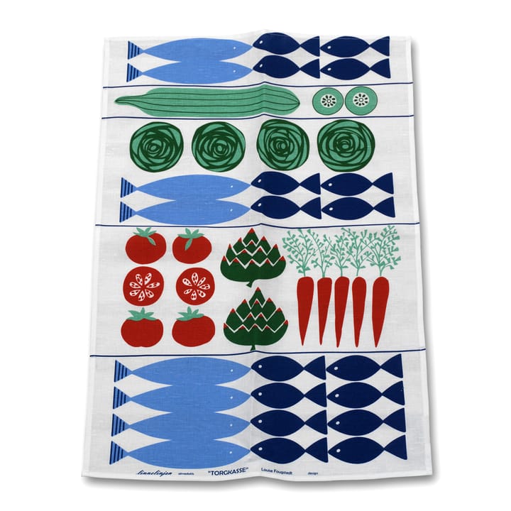 Torchon Torgkasse - rouge-bleu-vert - Almedahls
