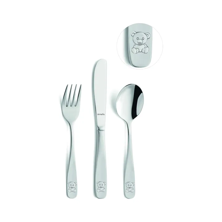 Couverts pour enfants Bear 3 pièces - Acier inoxydable - Amefa