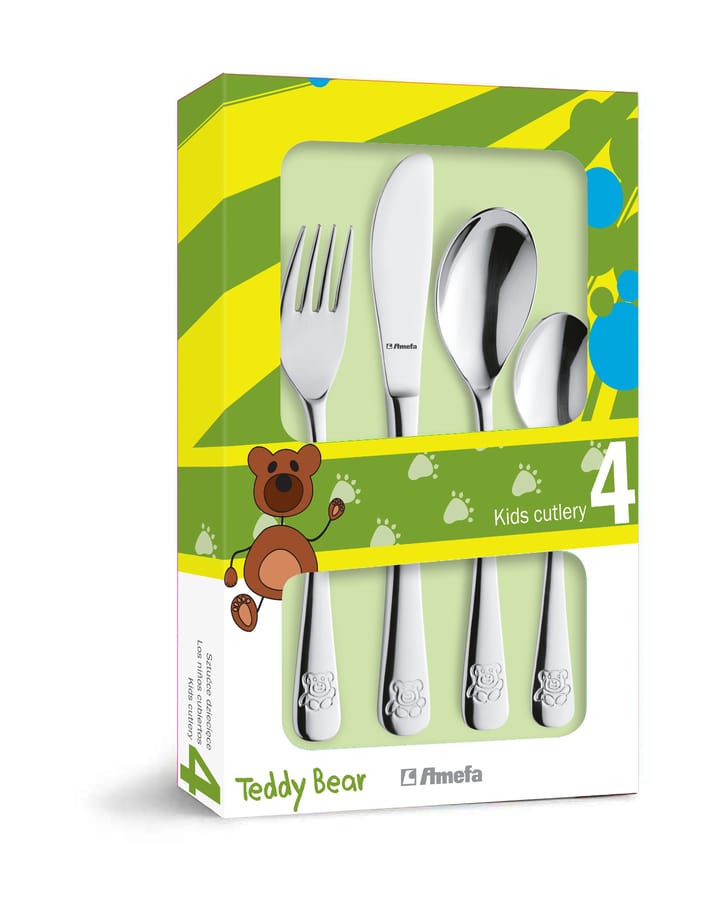 Couverts pour enfants Teddy 4 pièces, Acier inoxydable Amefa