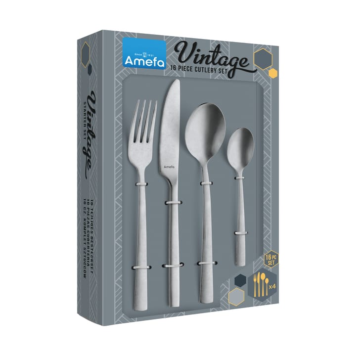 Set de couverts Manille Vintage 16 pièces, Acier inoxydable Amefa