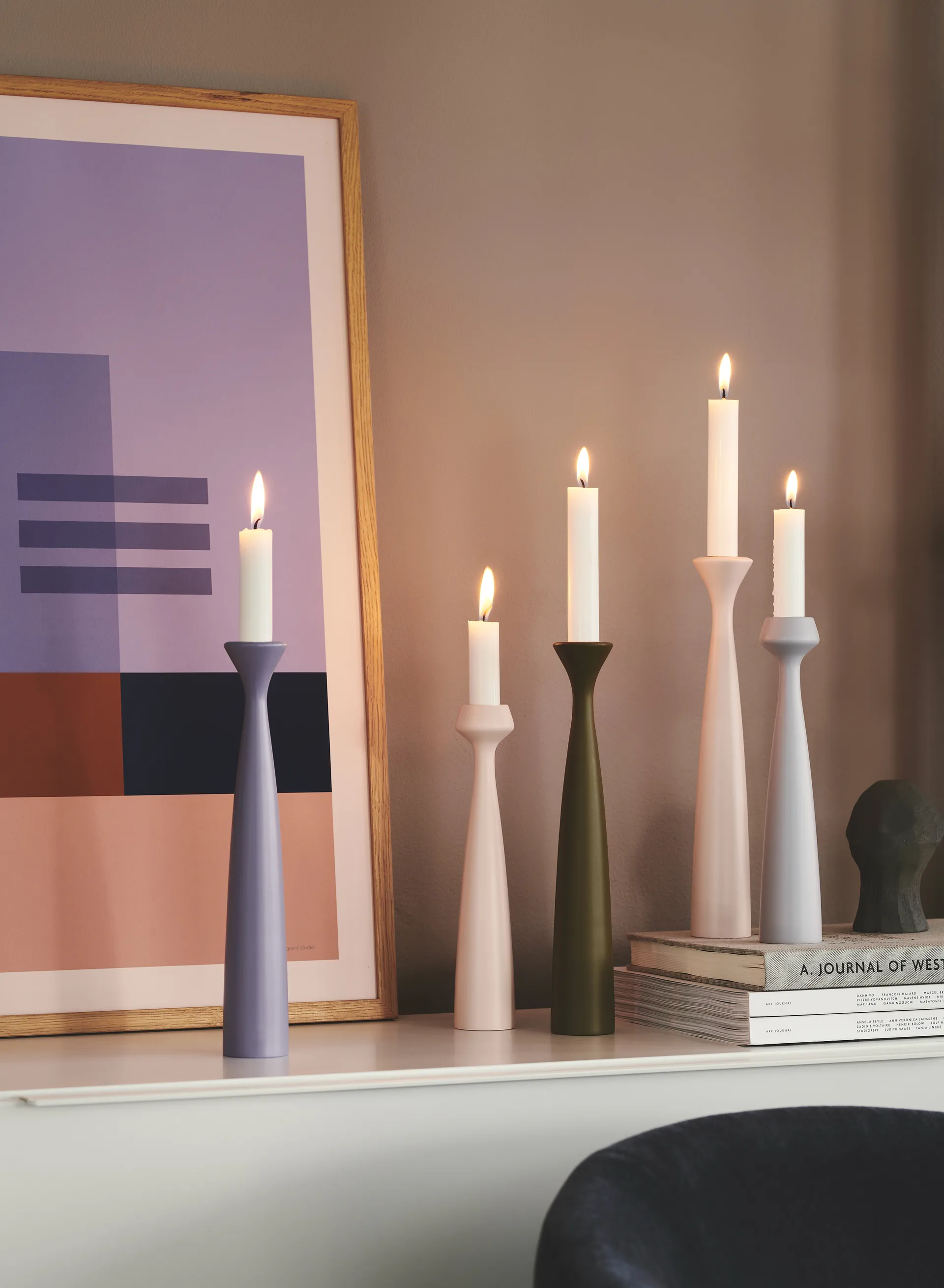 Bougeoir Blossom Rose 29 cm, Lavande Applicata