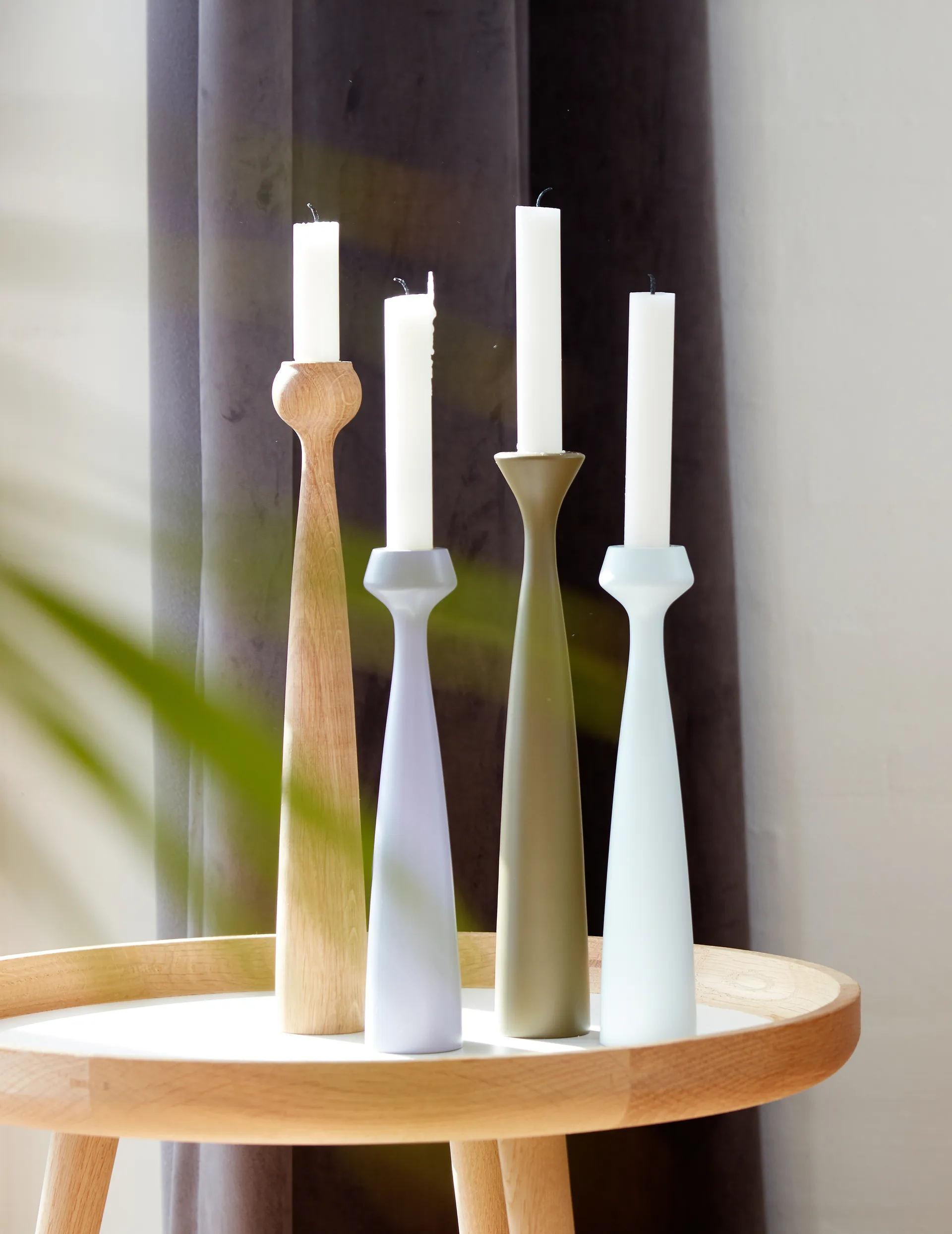 Bougeoir Blossom Tulip 33,5 cm, Chêne huilé Applicata