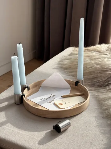 Bougeoir de l’Avent Luna Ø27 cm - Chêne-acier - Applicata