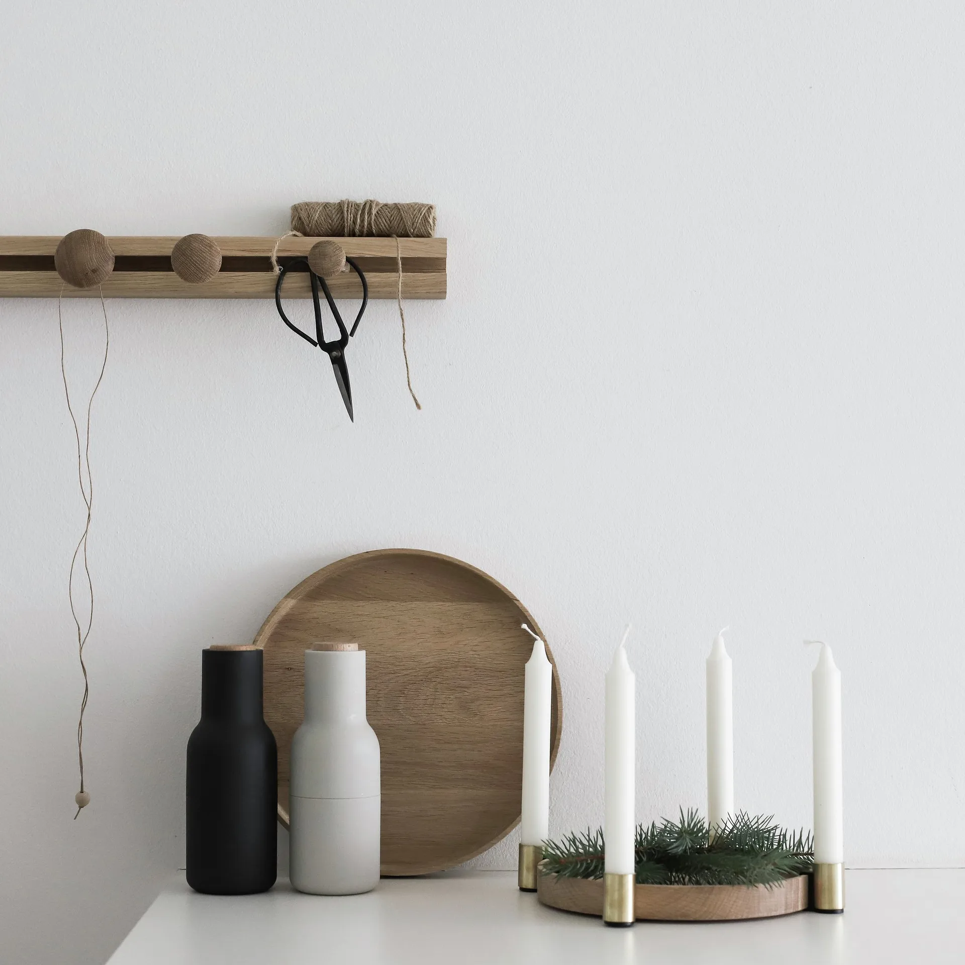 Bougeoir Luna maxi, Chêne-Laiton Applicata