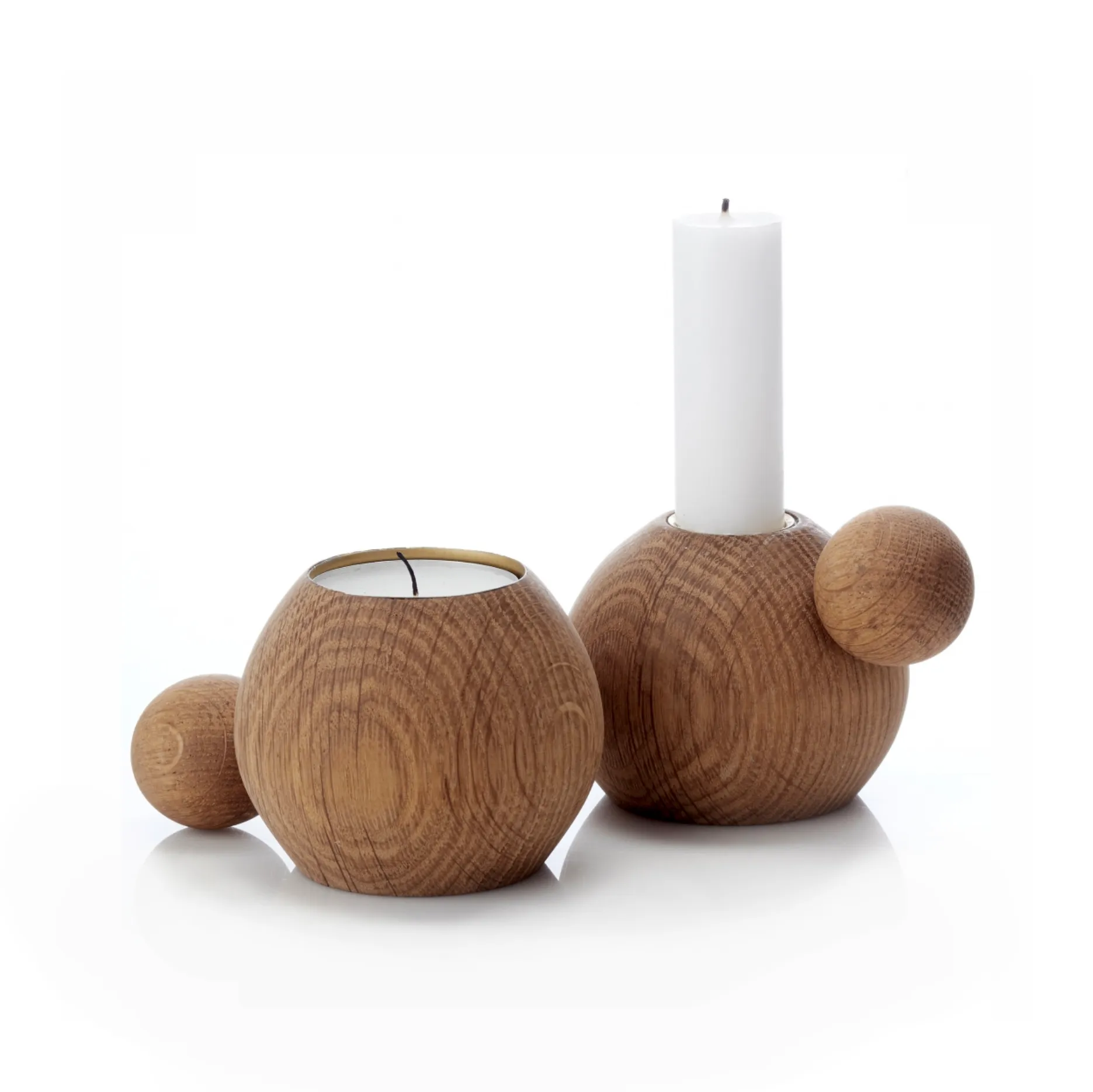 Bougeoir RoundNround, Chêne huilé Applicata