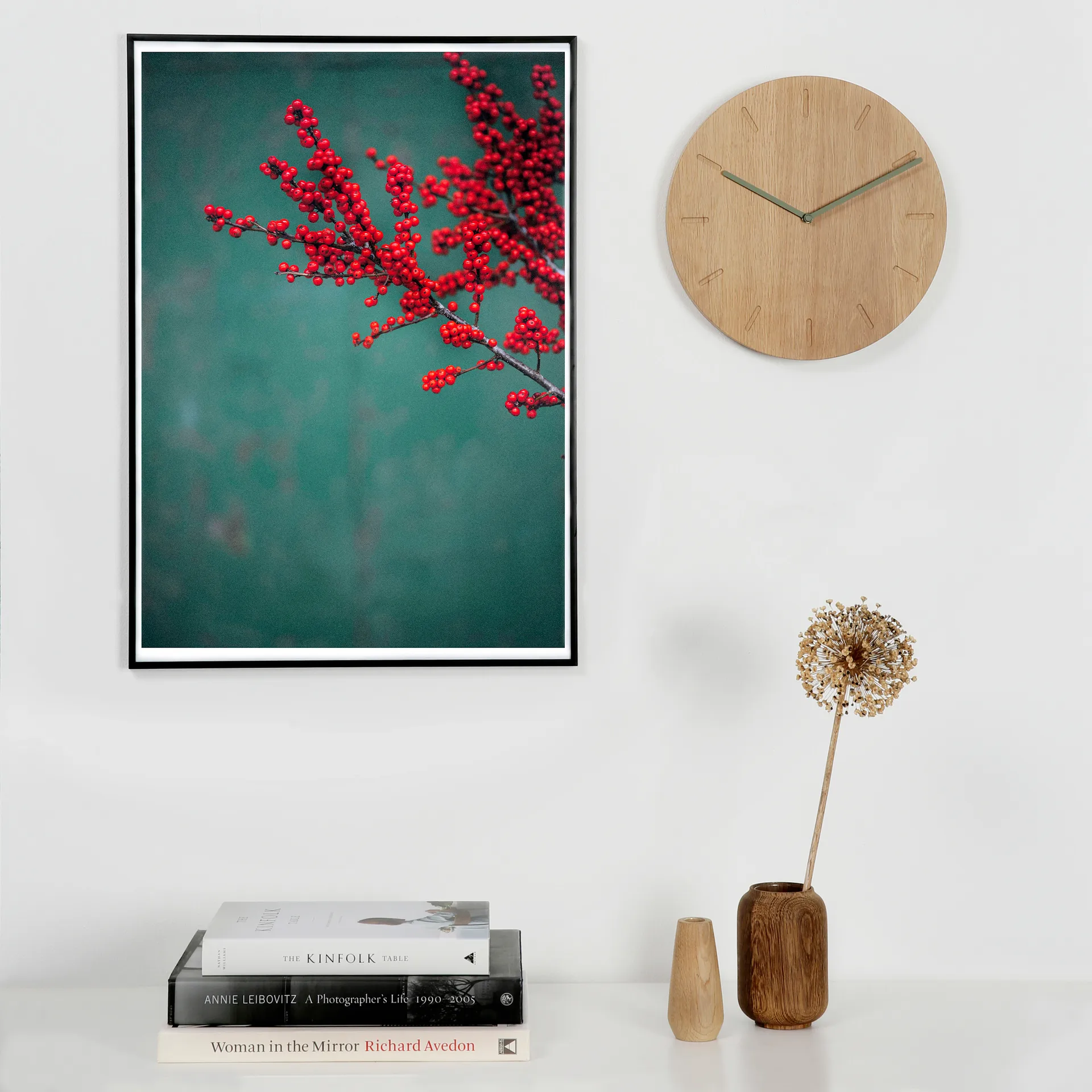 Horloge murale Watch Out en chêne, chêne-acier Applicata