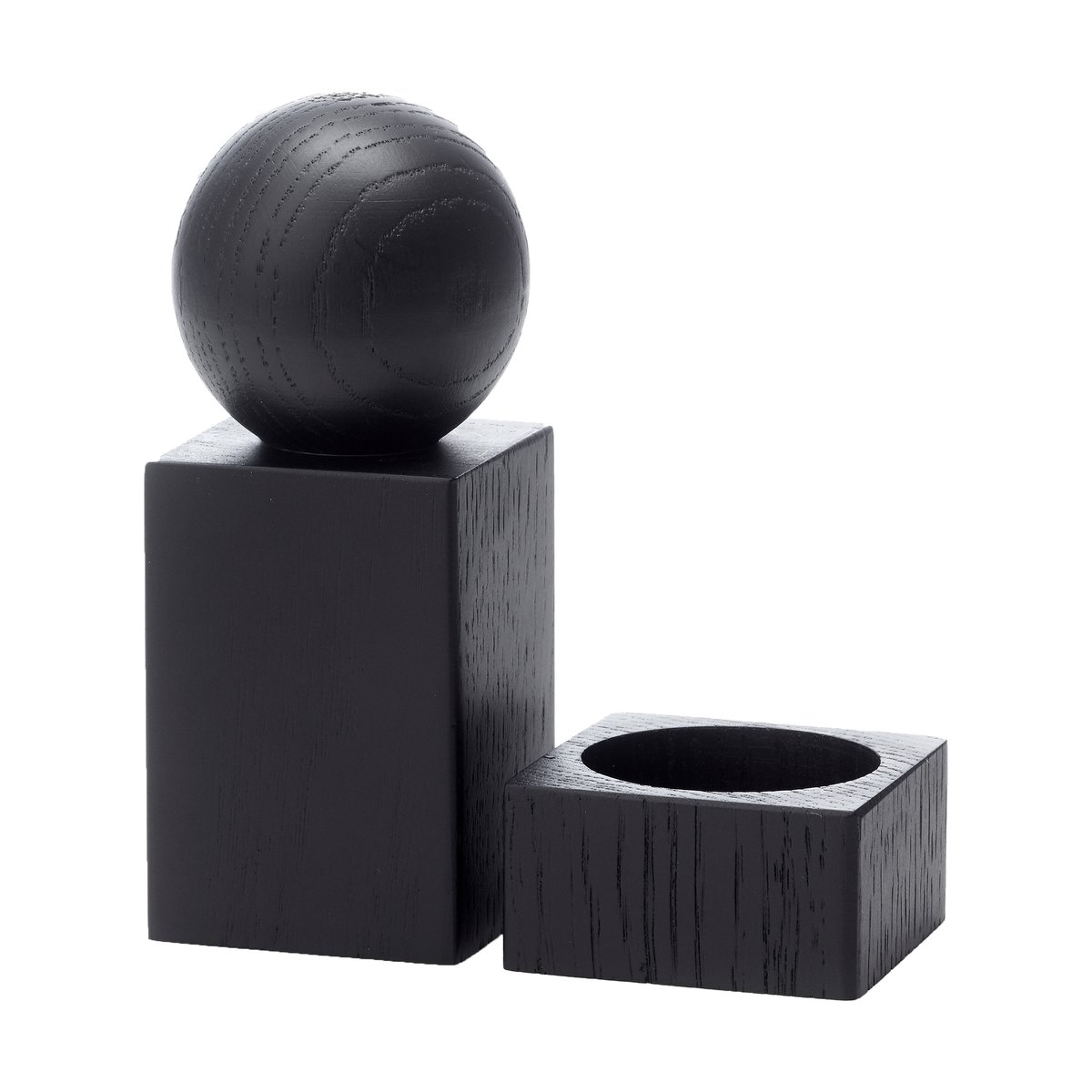 Applicata Moulin à épices Twist et bol à sel Chêne teinté noir